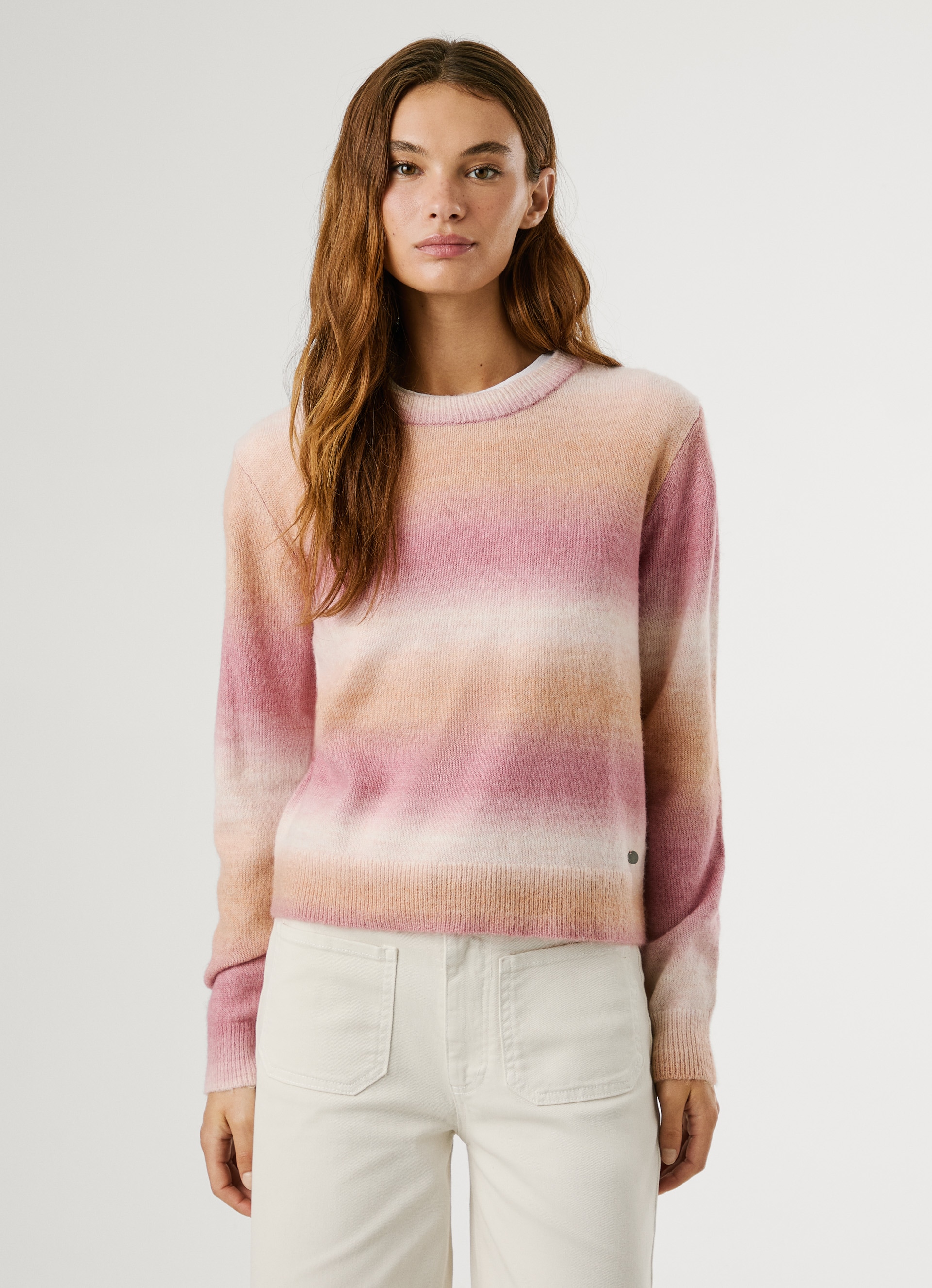 Image of Pepe Jeans Strickpullover "COLOMBE CREW" mit geripptem Rundhals