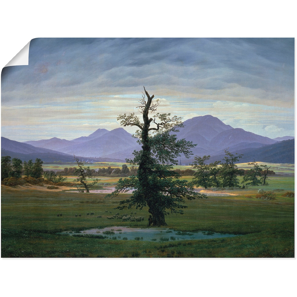 Artland Kunstdruck »Der einsame Baum«, Wiesen & Bäume, (1 St.)