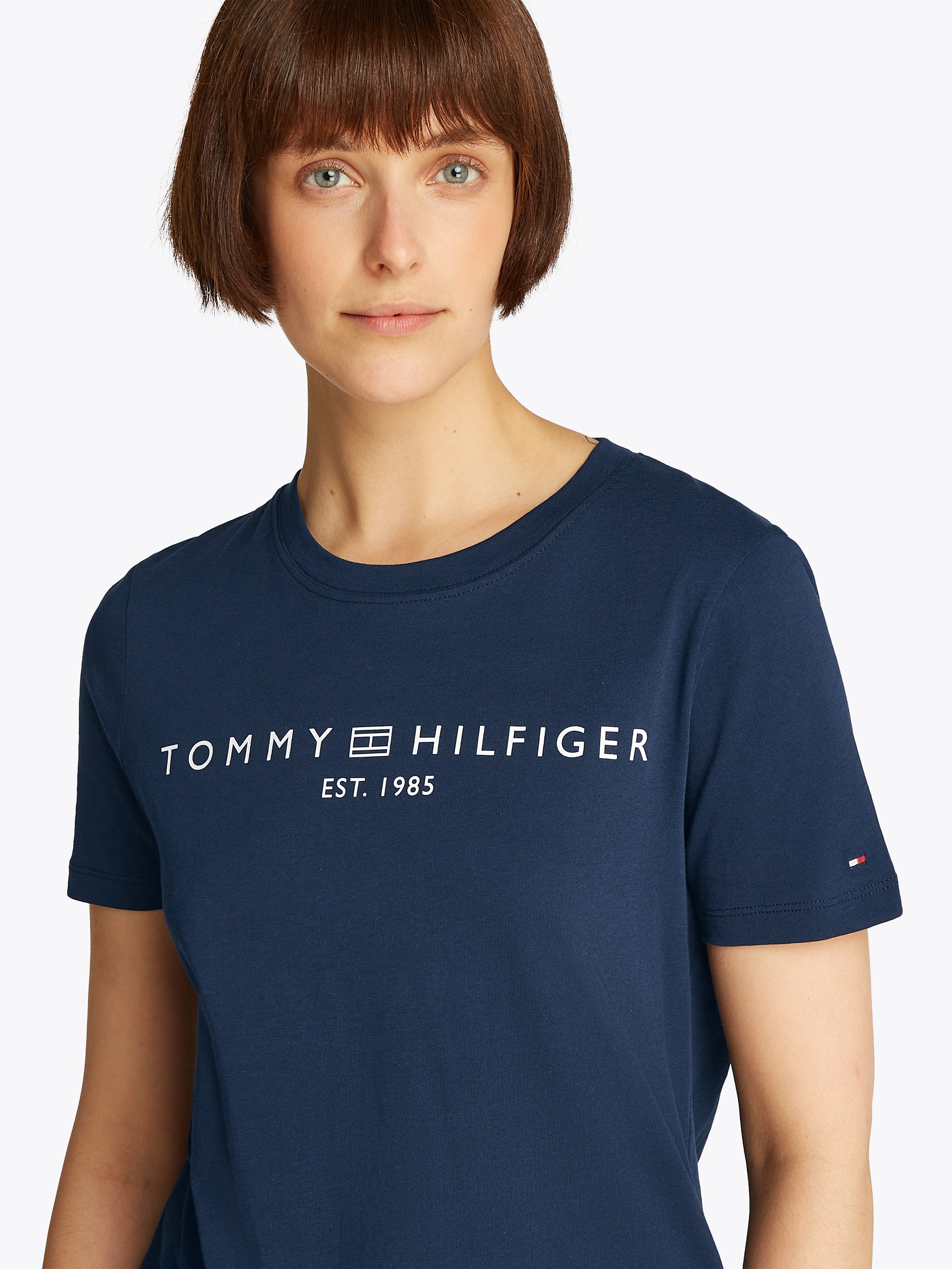 Tommy Hilfiger T-Shirt »REG CORP LOGO C-NK SS«, mit Logoschriftzug