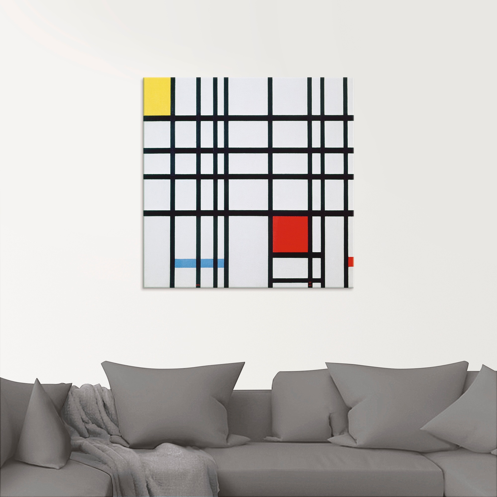 Artland Glasbild »Komposition mit rot blau und gelb.«, Muster, (1 St.), in verschiedenen Grössen