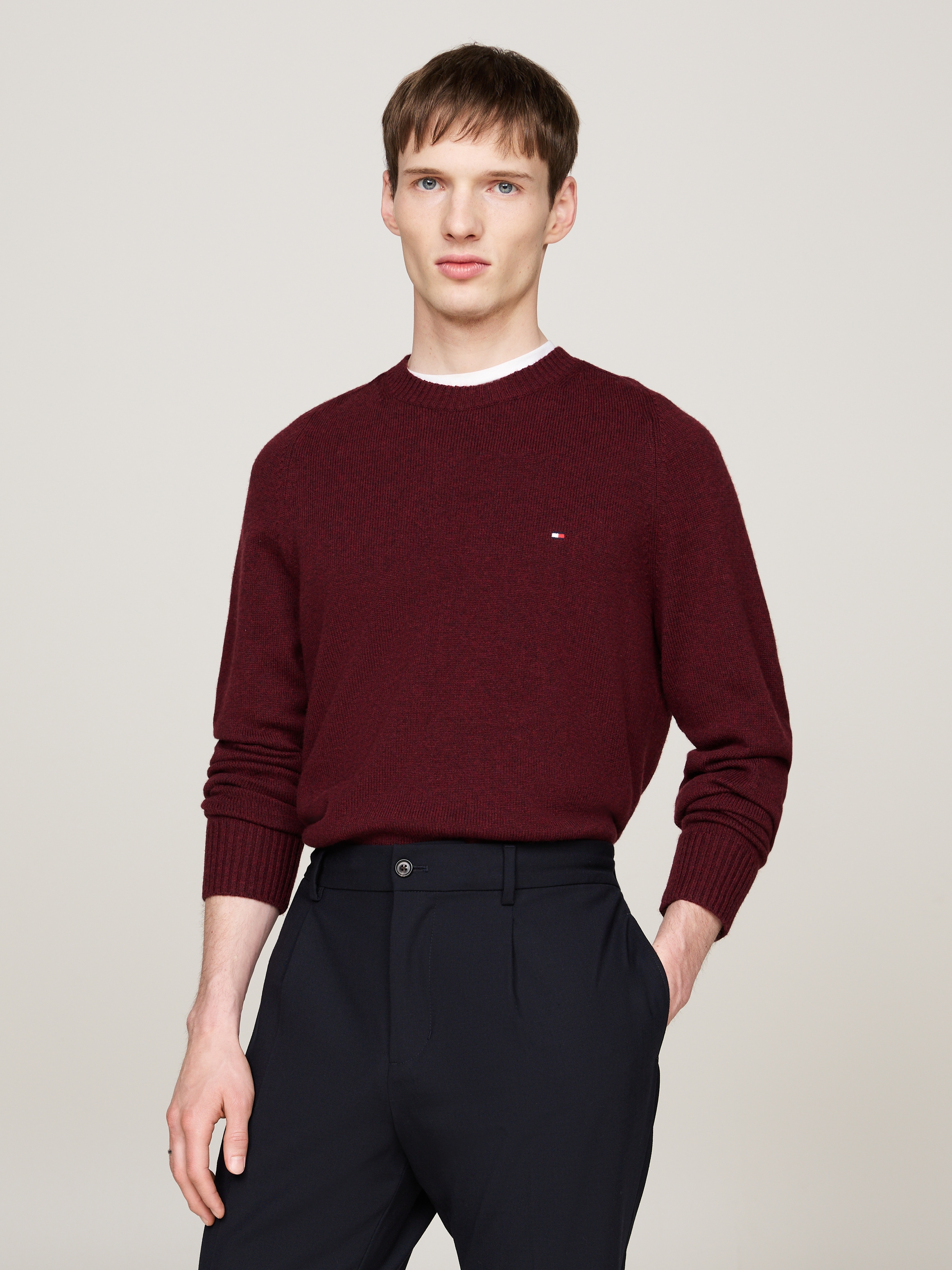 Tommy Hilfiger Rundhalspullover »LAMBSWOOL CREW NECK«