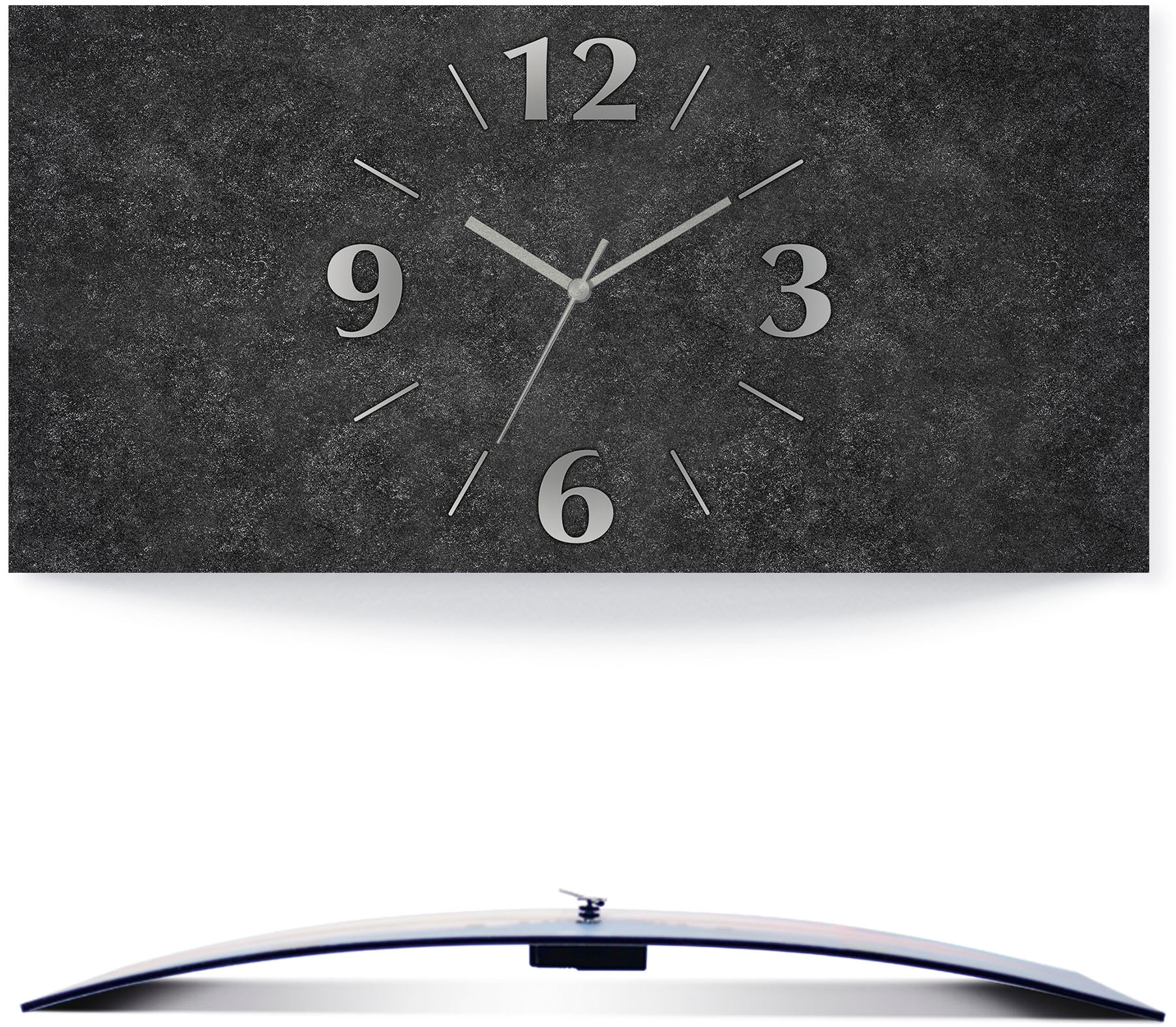 Image of Artland Wanduhr "Granit-Gestein-Anthrazit" wahlweise mit Quarz- oder Funkuhrwerk, lautlos ohne Tickgeräusche