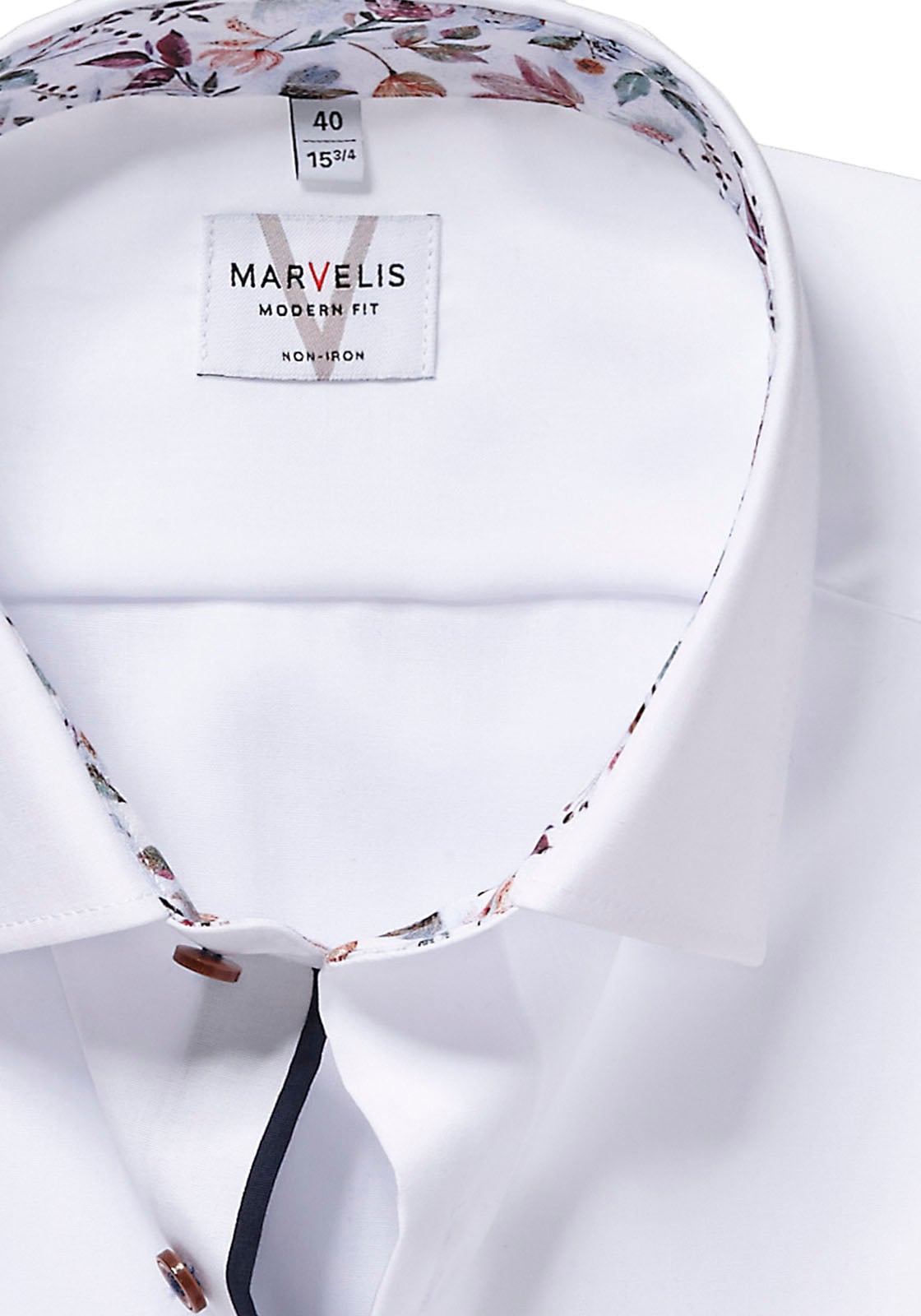 MARVELIS Kurzarmhemd mit New-Kentkragen, bügelfrei, modern fit