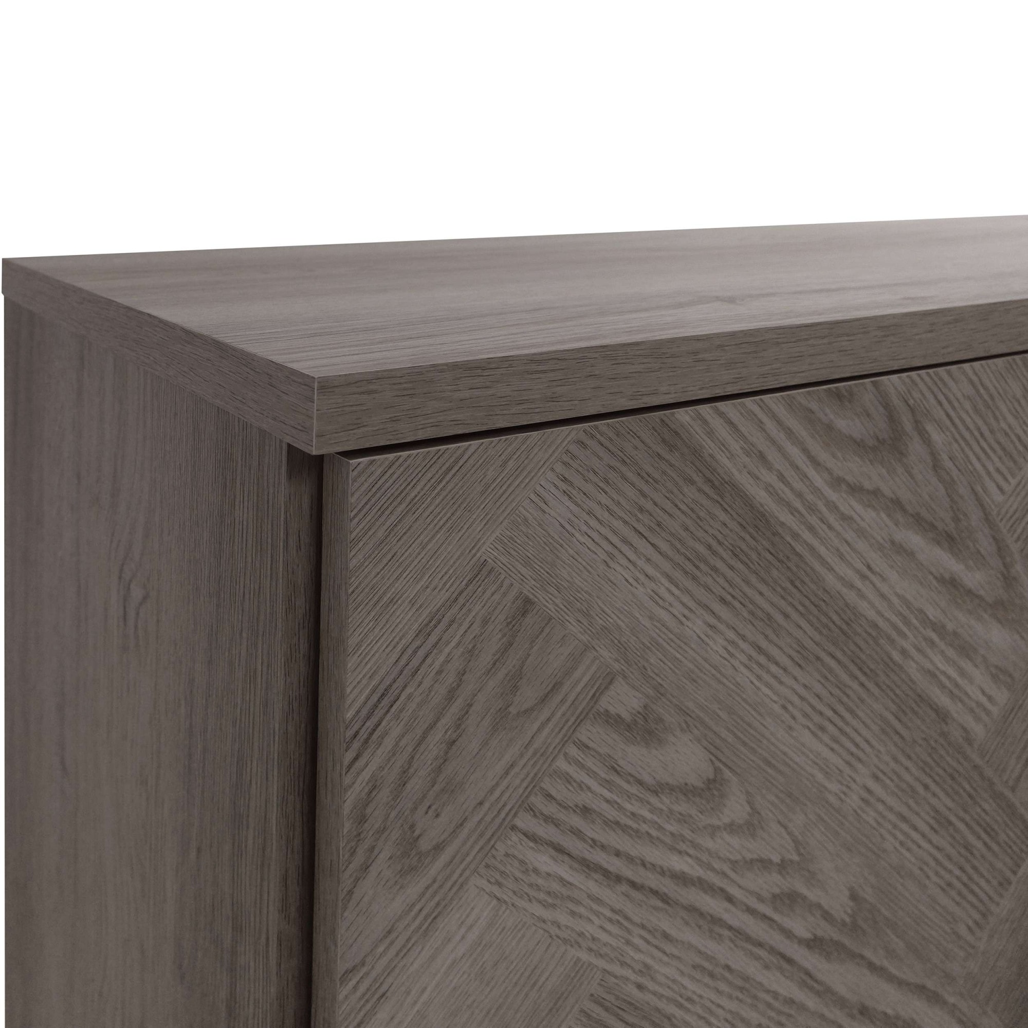 Leonique Sideboard »Eadwine« Kommode, Push-to-open, Türen mit Fischgräten Muster, Breite 130 cm
