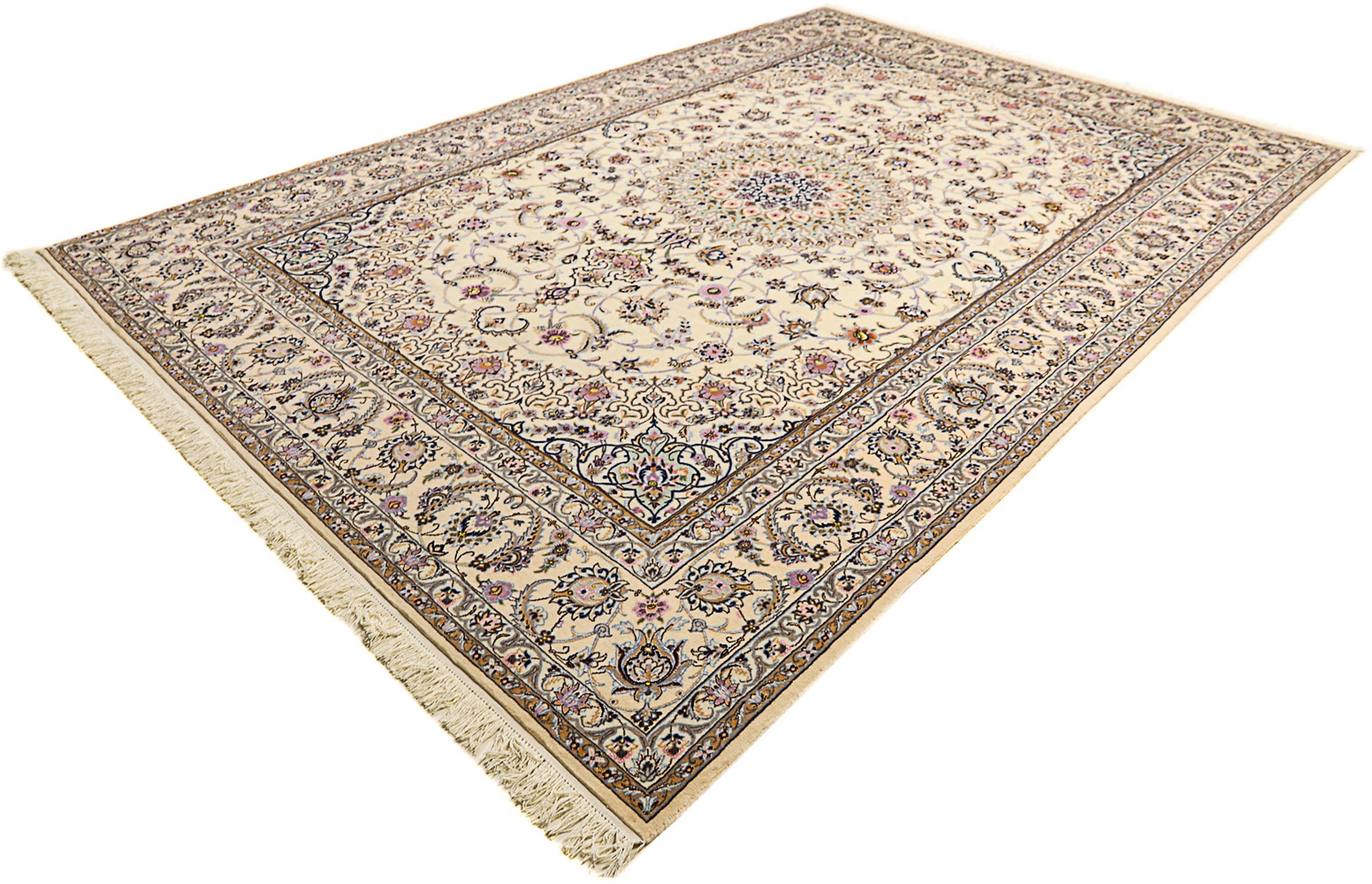 Image of morgenland Orientteppich »Perser - Nain - Royal - 365 x 250 cm - beige«, rechteckig, 10 mm Höhe, Wohnzimmer, Handgeknüpft, Einzelstück mit Zertifikat bei Ackermann Versand Schweiz