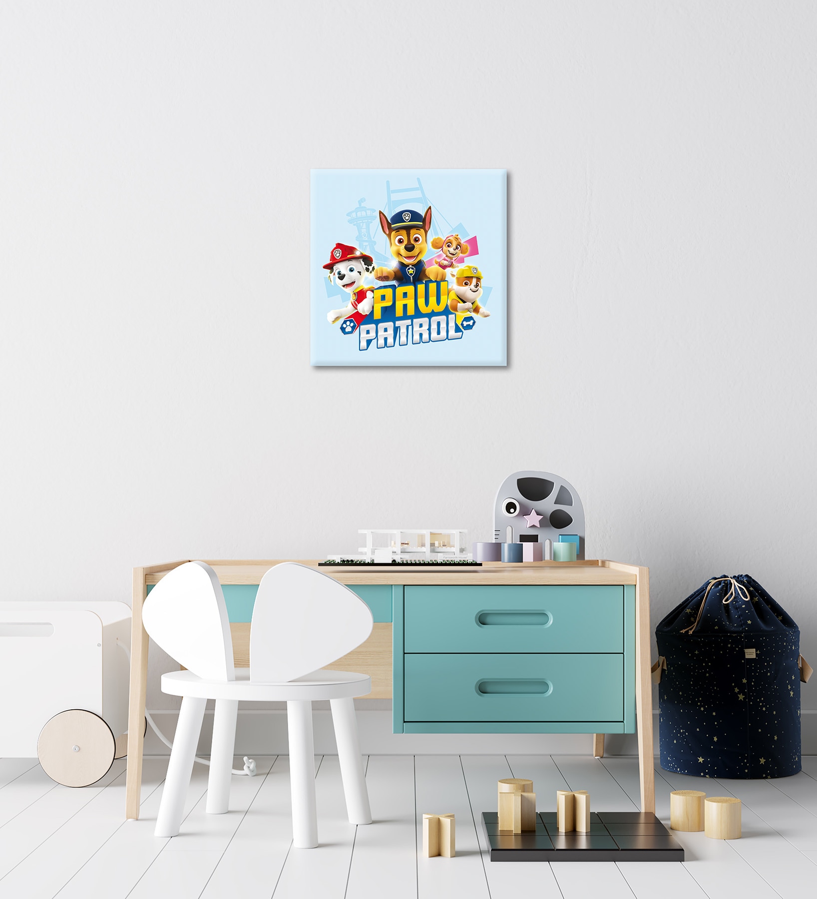 Bönninghoff Tableau sur toile »Wandbild PAW PATROL 35x35 cm – Leinwandbild Keilrahmen Deko modern« Chiens | Paw Patrol 1 cuis tlg. tendu sur châssis