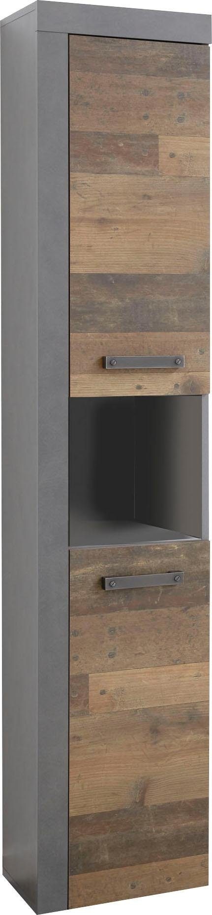 INOSIGN Hochschrank »Ilana«, Badschrank im modernen Industrial Style - Masse (B/T/H) 36/31/184 cm
