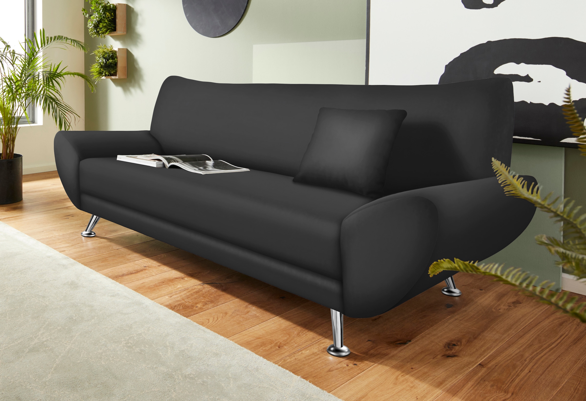 Home affaire 3-places »Saltare elegant & komfortabel, toller Designfuss, bequem, Breite 205cm«