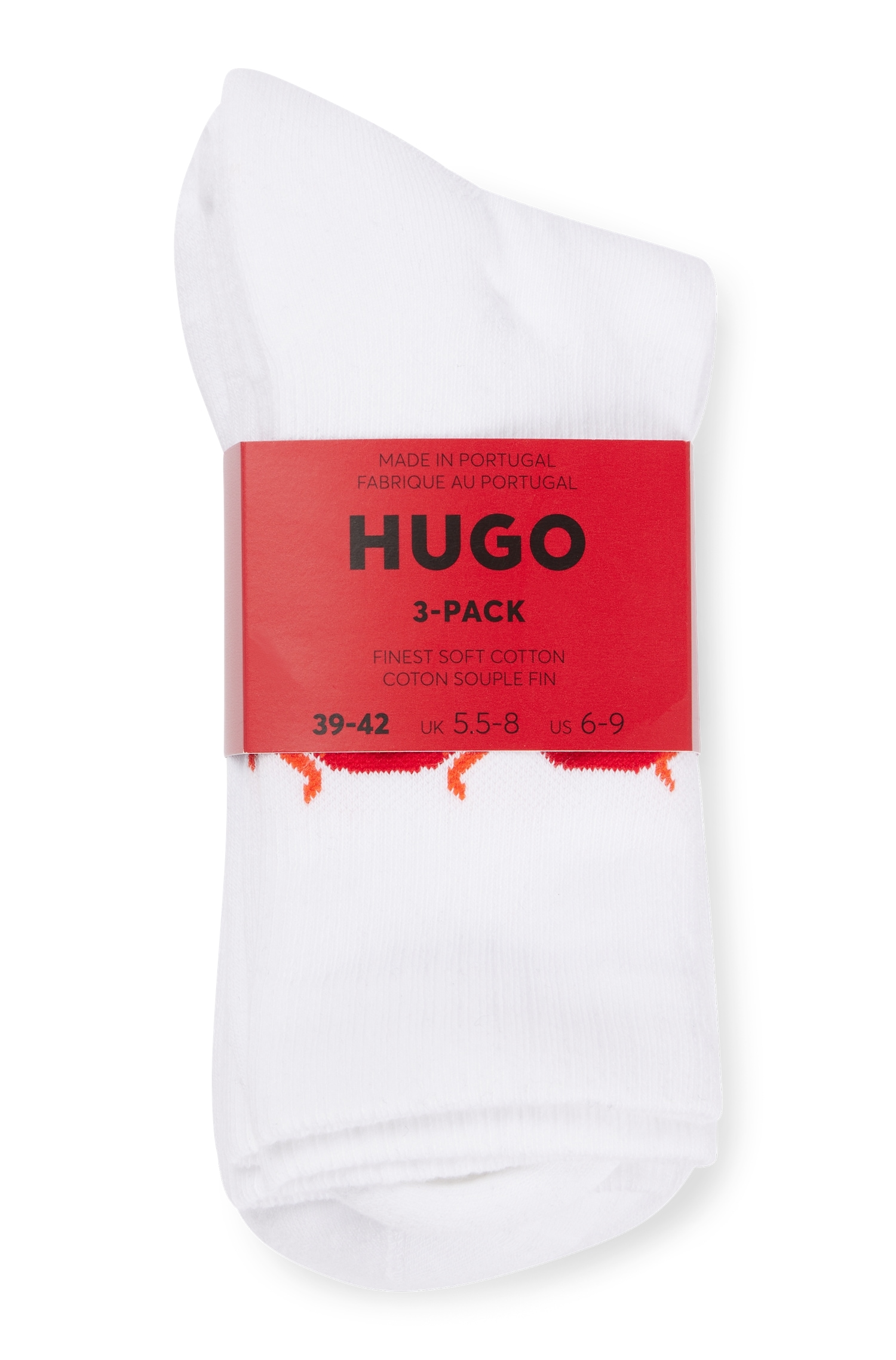 HUGO Underwear Freizeitsocken »3P QS RIB FLAMES CC 10258019 01«, (Packung, 3er), mit Logostickerei