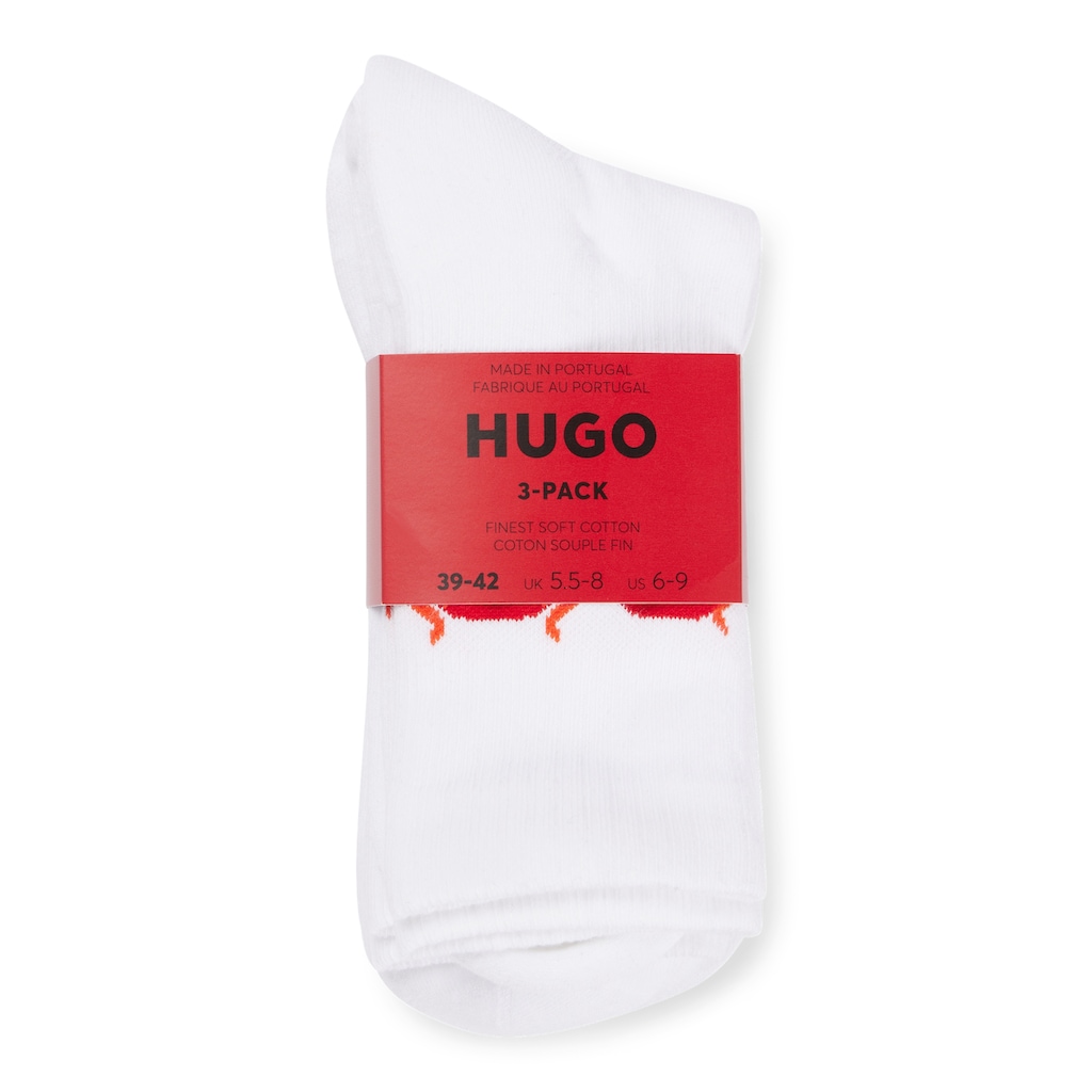 HUGO Underwear Freizeitsocken »3P QS RIB FLAMES CC 10258019 01«, (Packung, 3er)