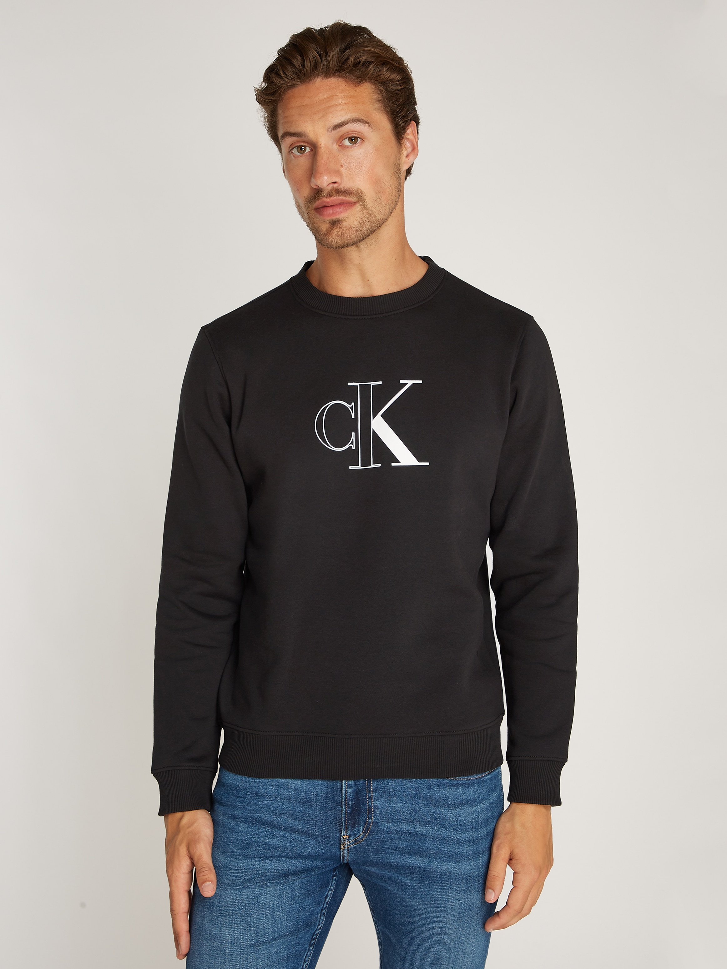 Sweatshirt »OUTLINE MONOLOGO CREW NECK«, mit Markenlabel