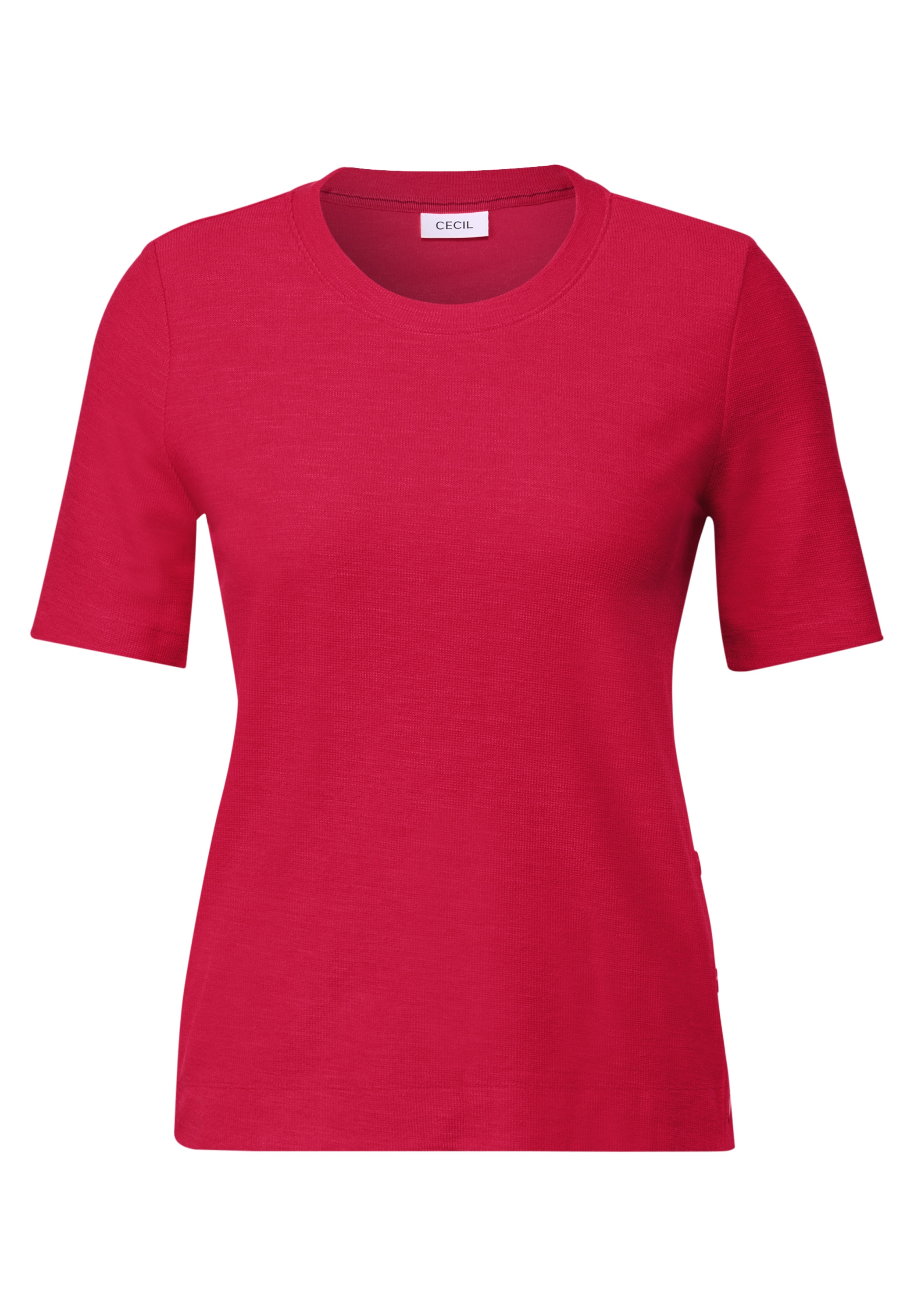 Cecil Rundhalsshirt, mit seitlichen Knopfdetails