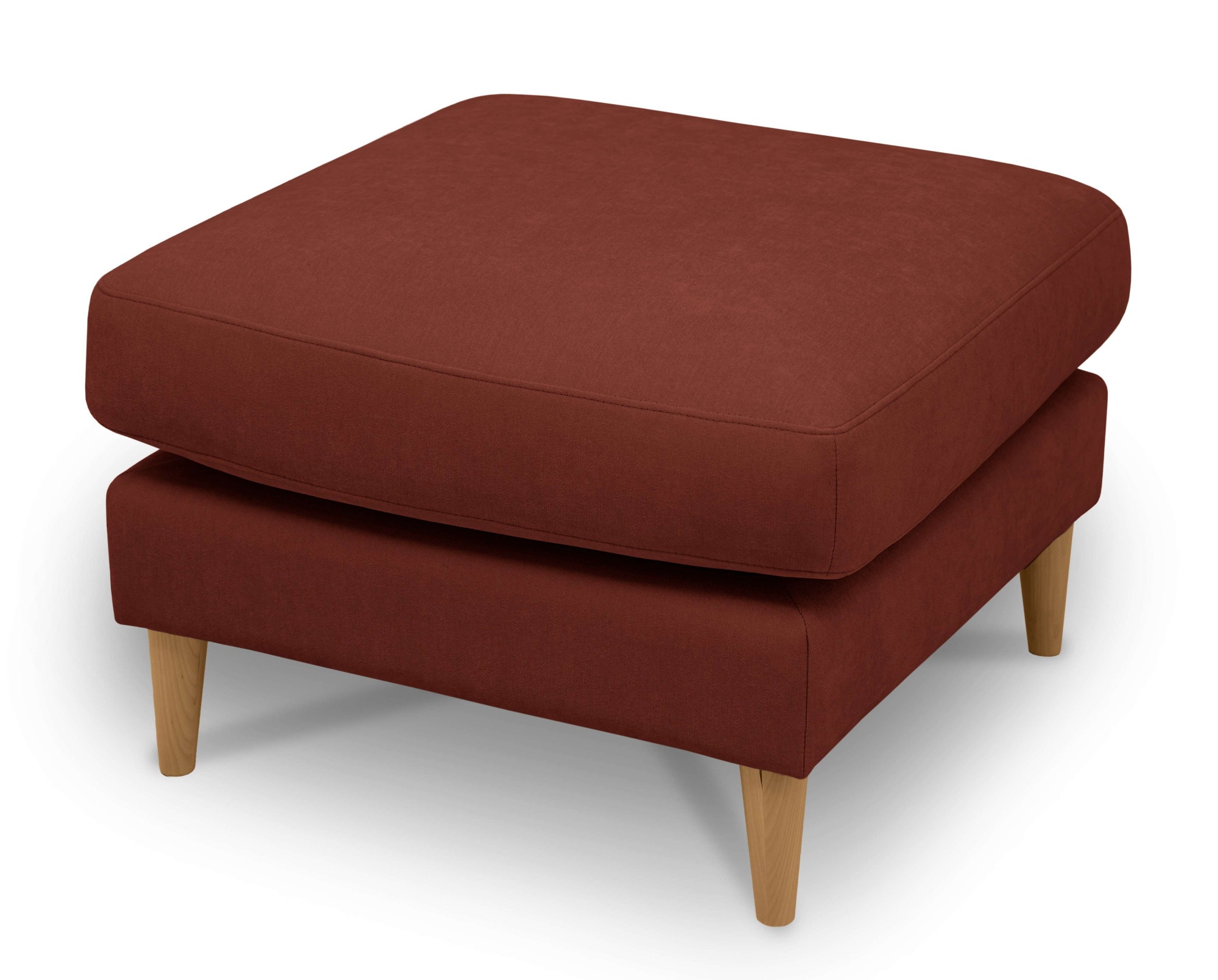 GOODproduct Pouf »Finnian« Polsterhocker 70x70 cm, Chenille, Massivholzfüsse