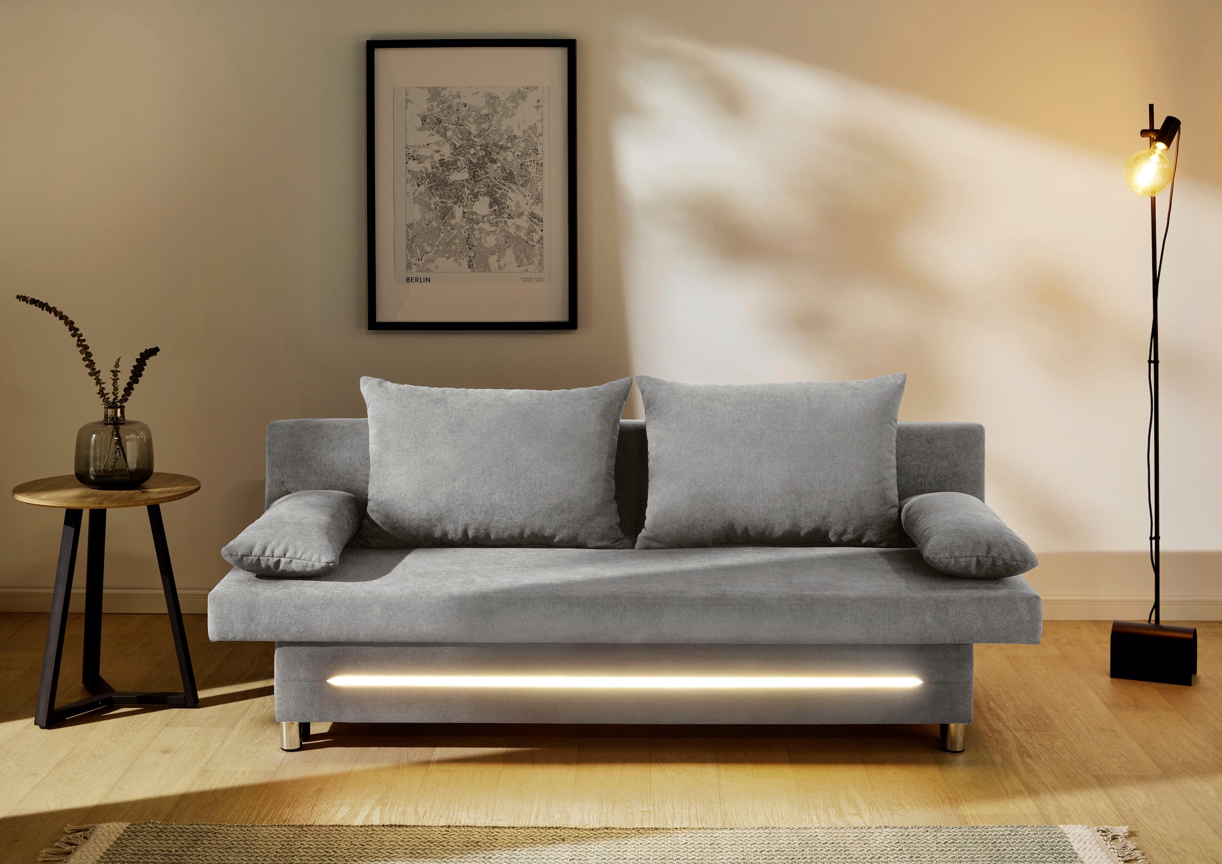Jockenhöfer Gruppe Schlafsofa »Sunrise, B: 191 cm, Liegefl. 120x191 cm« mit Schlaffunktion, Bettkasten & Licht, Unser Dauertiefpreis