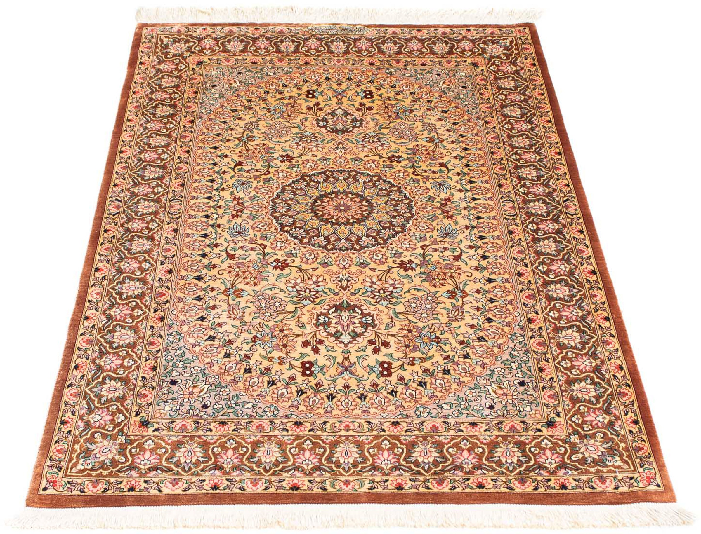 Image of morgenland Orientteppich »Perser - Ghom - 123 x 76 cm - beige«, rechteckig, 10 mm Höhe, Wohnzimmer, Handgeknüpft, Einzelstück mit Zertifikat bei Ackermann Versand Schweiz