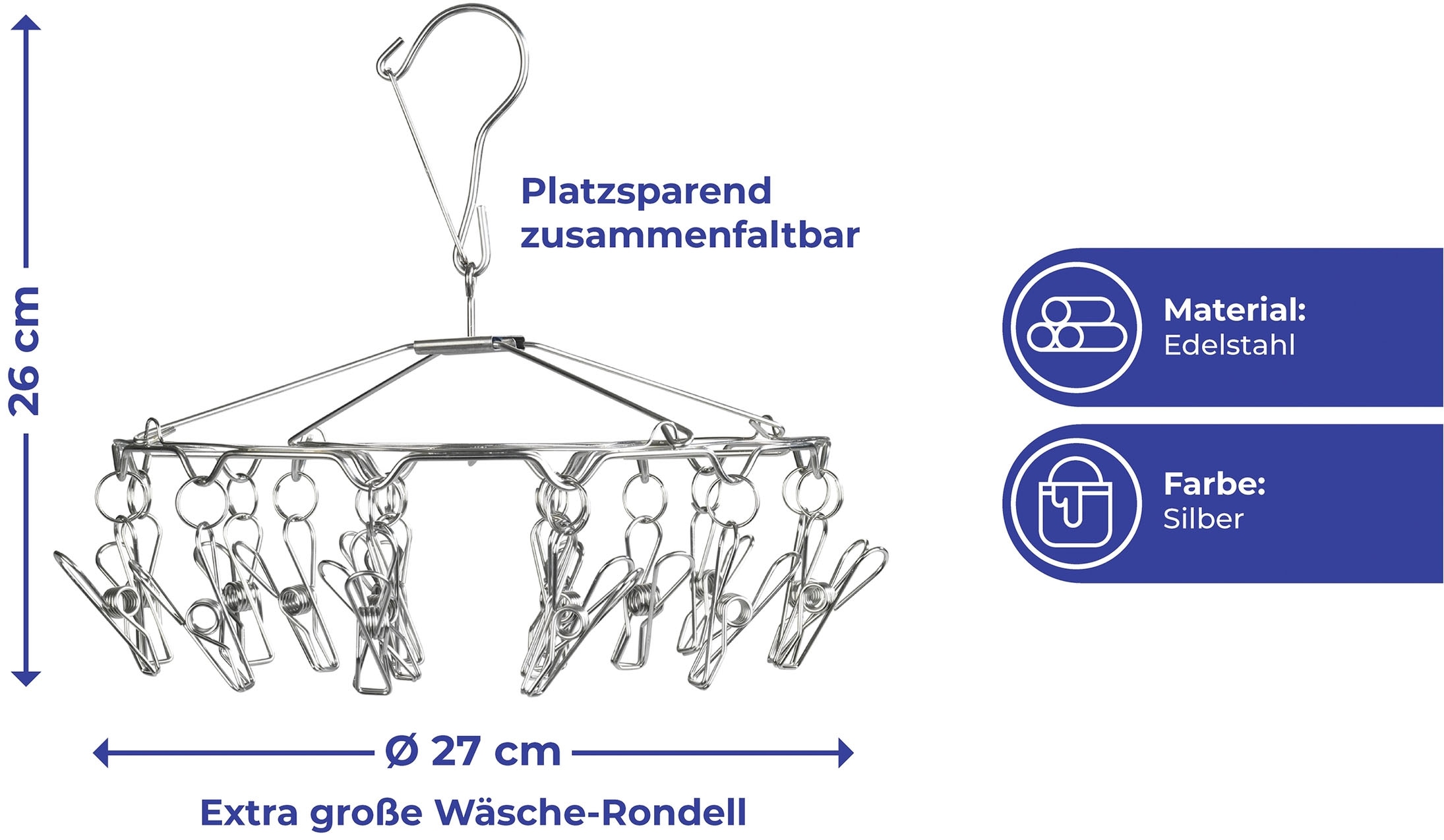 Maximex Deckenwäschetrockner »Wäsche-Rondell«, kleine Wäschespinne zum Aufhängen, ideal für Zuhause oder Camping