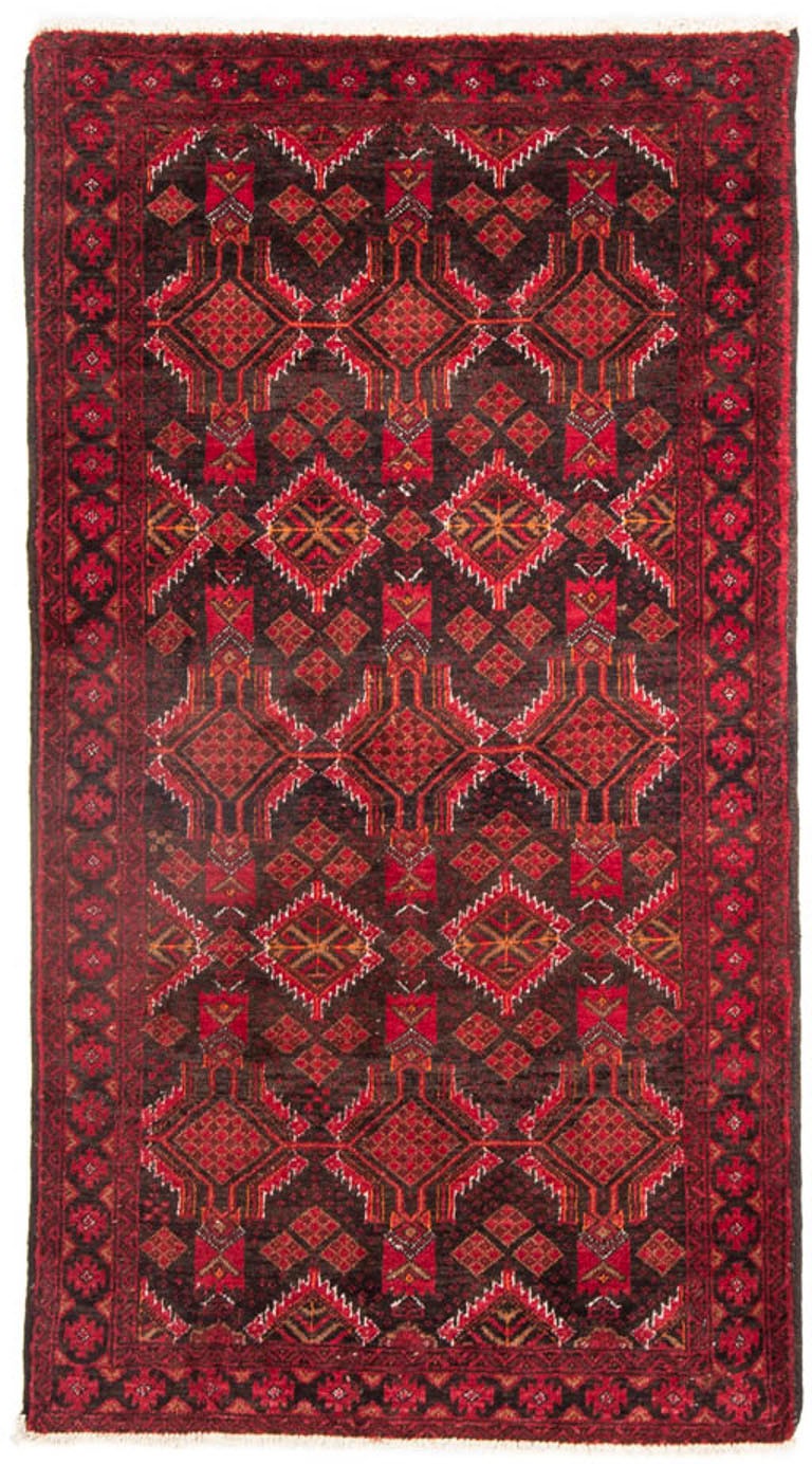 Image of morgenland Hochflor-Läufer »Belutsch Durchgemustert Rosso 191 x 102 cm«, rechteckig, 0,8 mm Höhe, Handgeknüpft bei Ackermann Versand Schweiz