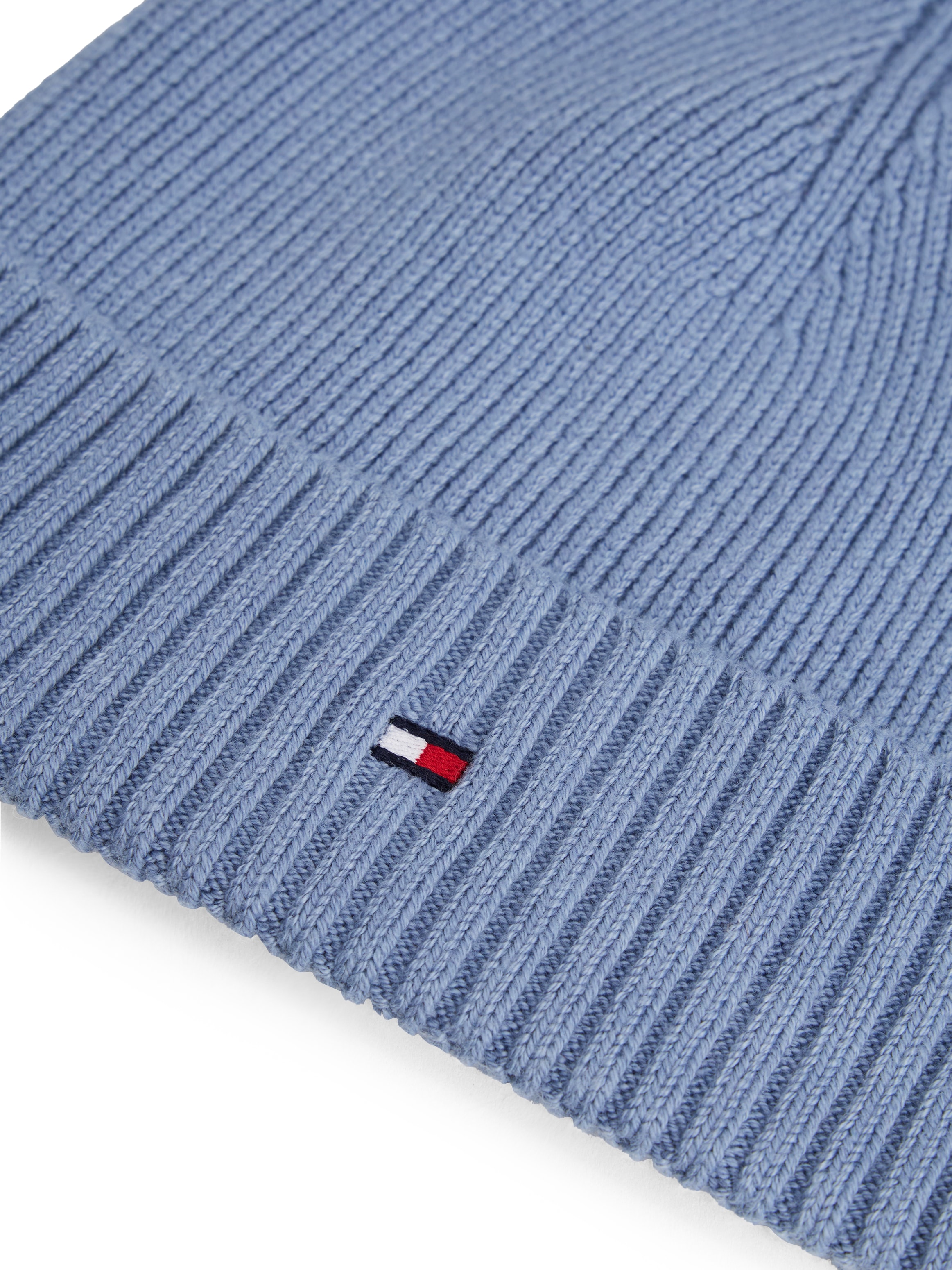 Tommy Hilfiger Bonnet tricoté »TH FLAG PIMA COTTON BEANIE« Beanie mit Logostickerei, mit Kaschmiranteil Unisex