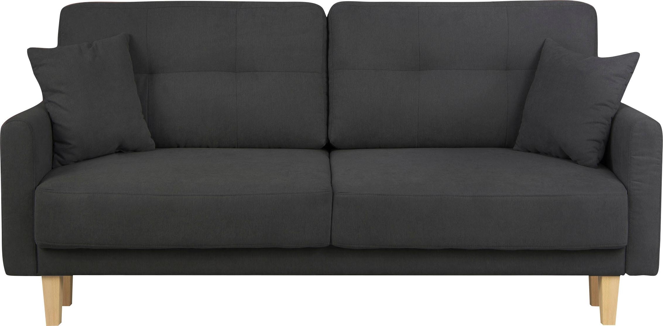 Home affaire 2-places »TRIPLO mit Wellenunterfederung, Masse B/T/H: 165/100/89 cm« Sofa mit Steppung im Rückenbereich, incl. Rückenkissen und Zierkissen