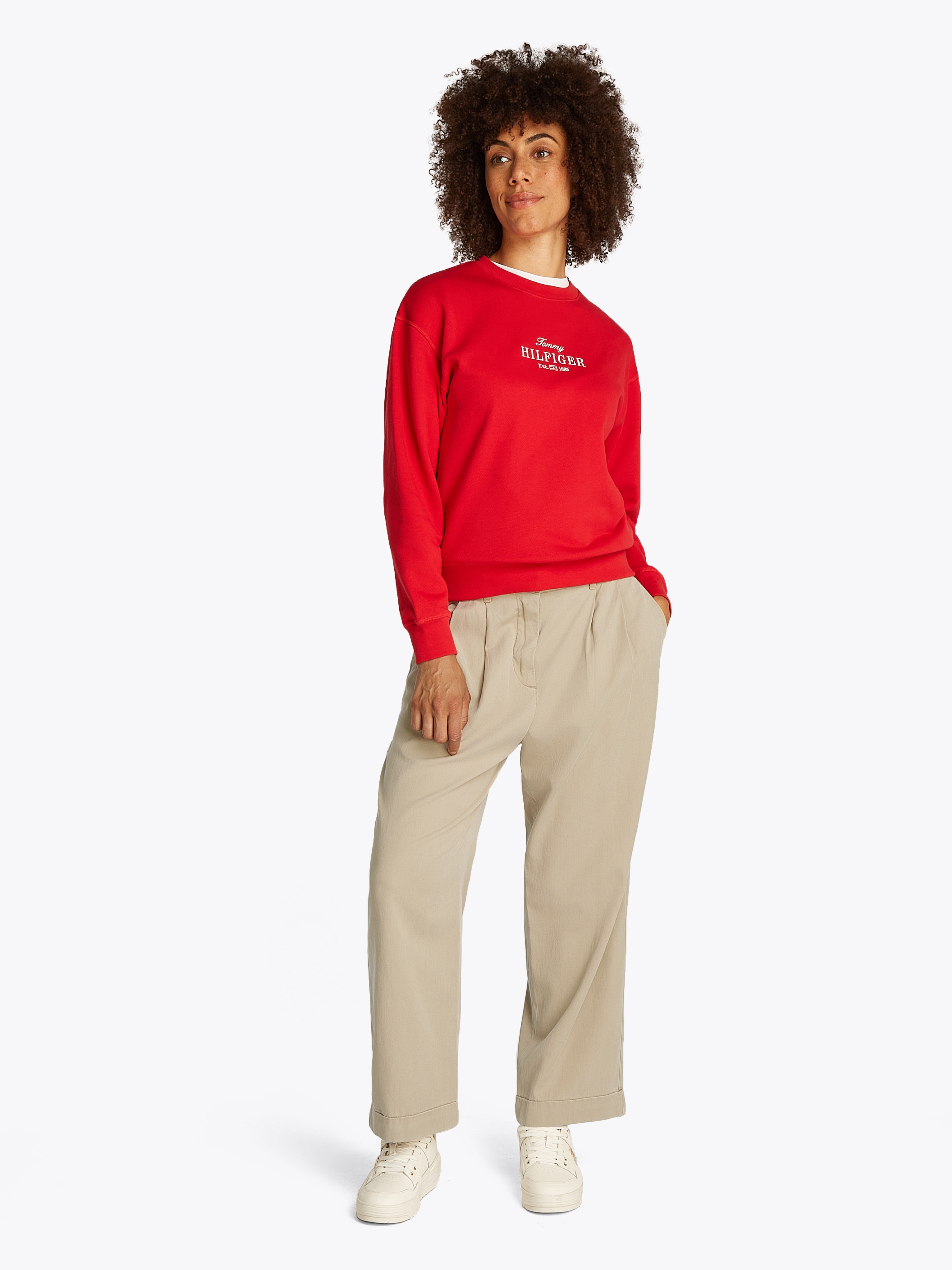 Tommy Hilfiger Chinohose »CO TENCEL RLXD STR PULL ON CHINO«, mit Logostickerei