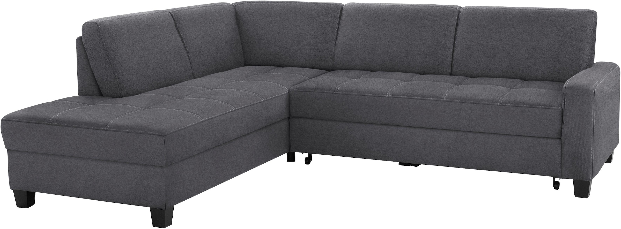 DOMO collection Ecksofa »Florentina zeitlos und elegant, Sitznähte als Designelement, L-Form«, wahlweise mit Bettfunktion, mit Kontrastnaht, Komfortsitzhöhe 47cm