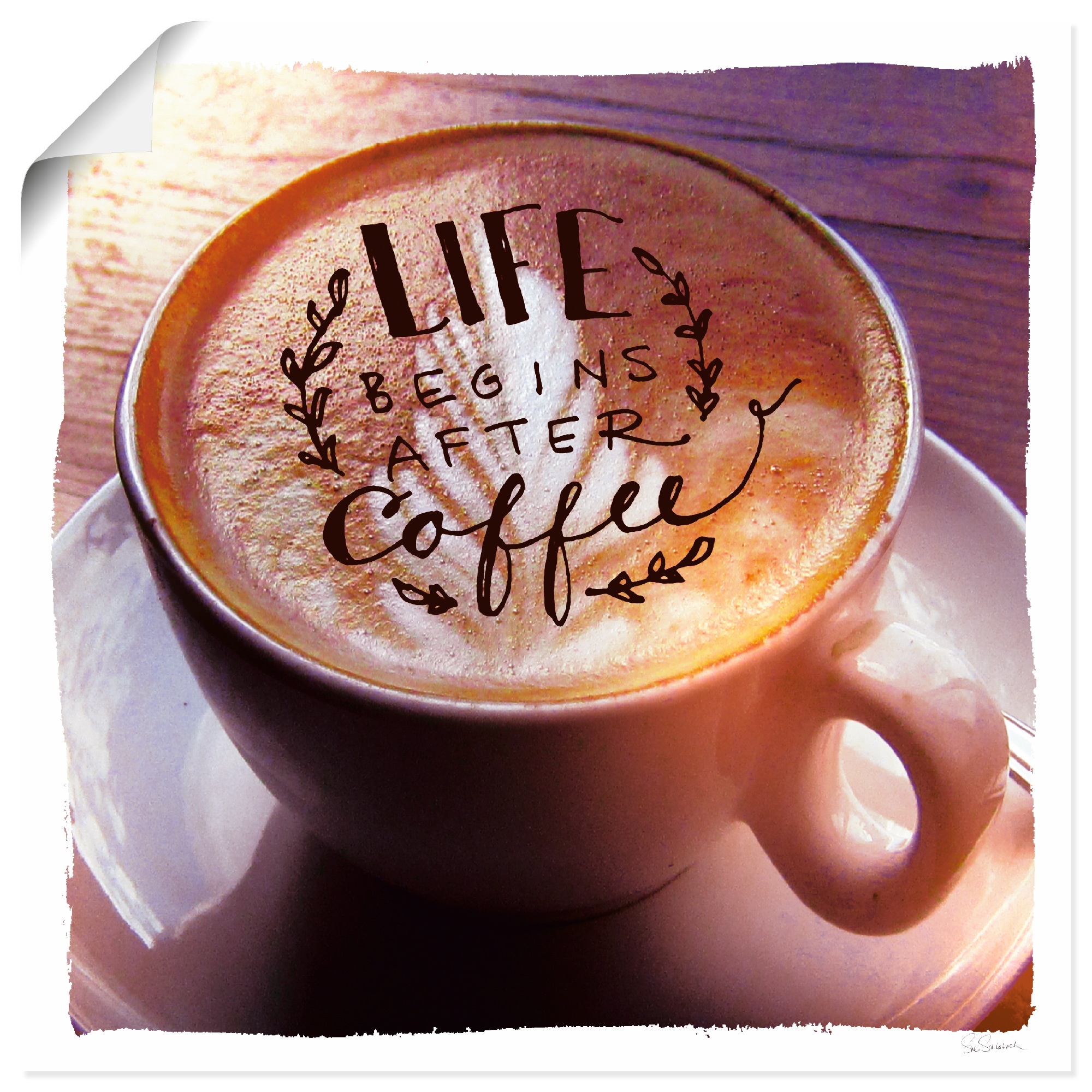 Artland Wandbild »Das Leben beginnt nach dem Kaffee«, Getränke, (1 St.),  als Leinwandbild, Wandaufkleber oder Poster in versch. Grössen acheter  confortablement