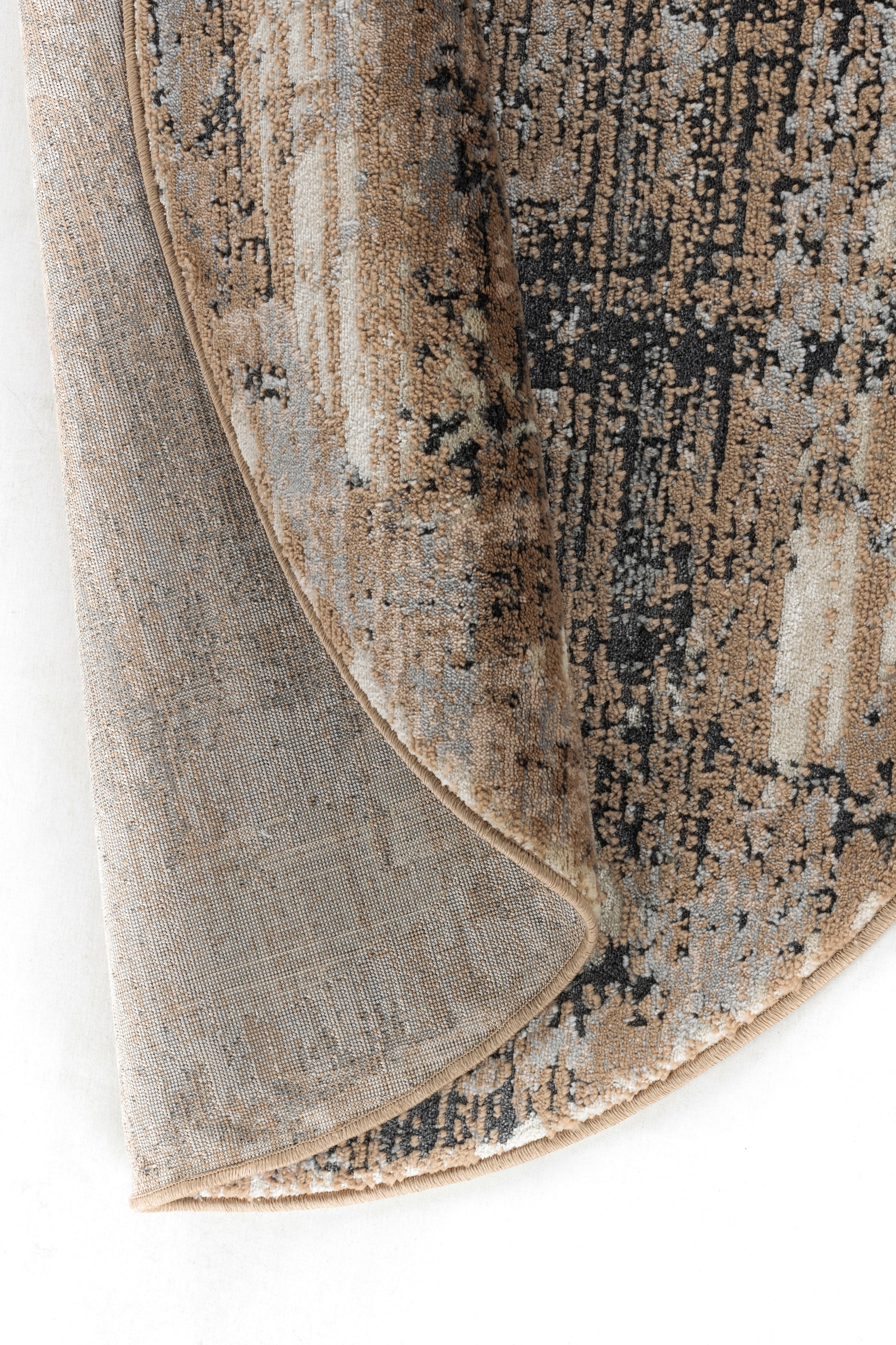 Leonique Teppich »Hamsa«, rund, dezenter Glanz, Schrumpf-Garn-Effekt, im Vintage-Look, dichte Qualität