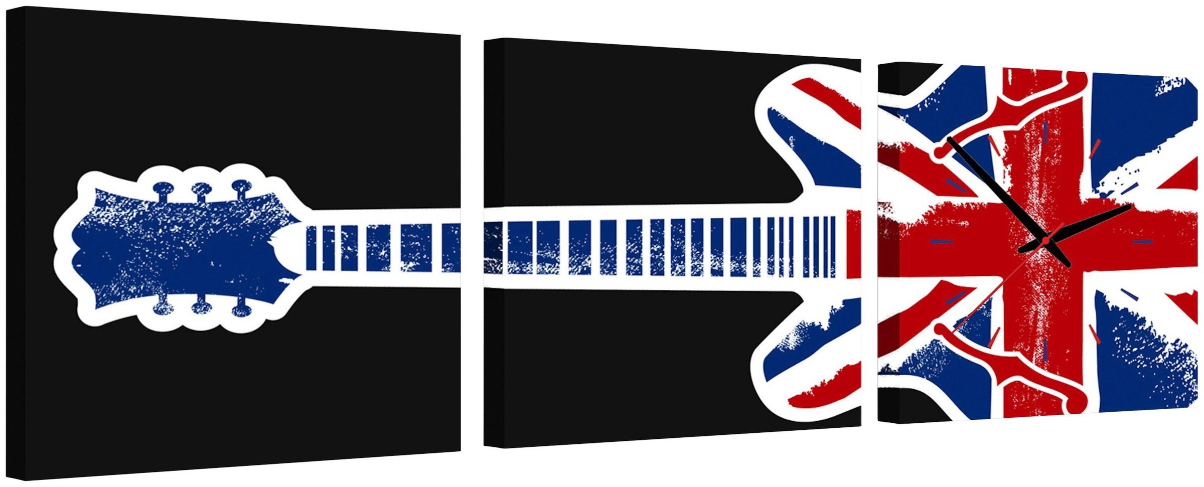 Image of Conni Oberkircher´s Bild »English Guitar - E-Gitarre«, Gitarre, (Set, (Set 3), mit dekorativer Uhr, England, Musik, Rock bei Ackermann Versand Schweiz