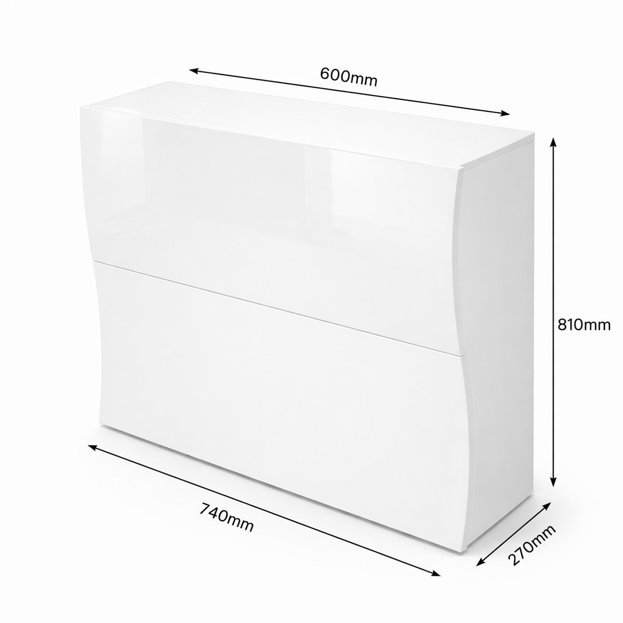 GOODproduct Schuhschrank »Luxor 2, Schuhregal, Schuhkommode, Höhe 81 cm« UV-lackiert, Hochglanz, grifflos, 2-türig