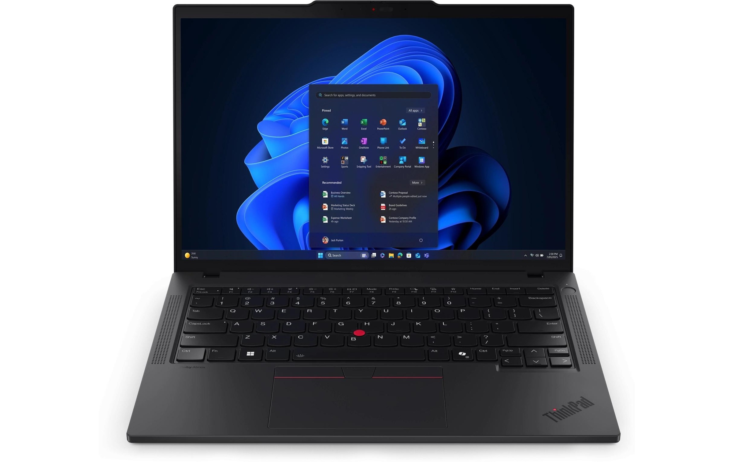 Image of Lenovo Business-Notebook "ThinkPad T14 Gen 6 (Intel)" / 14 ″ Intel Core Ultra 7 1.000 GB SSD Integrierte NPU (Neural Processing Unit)