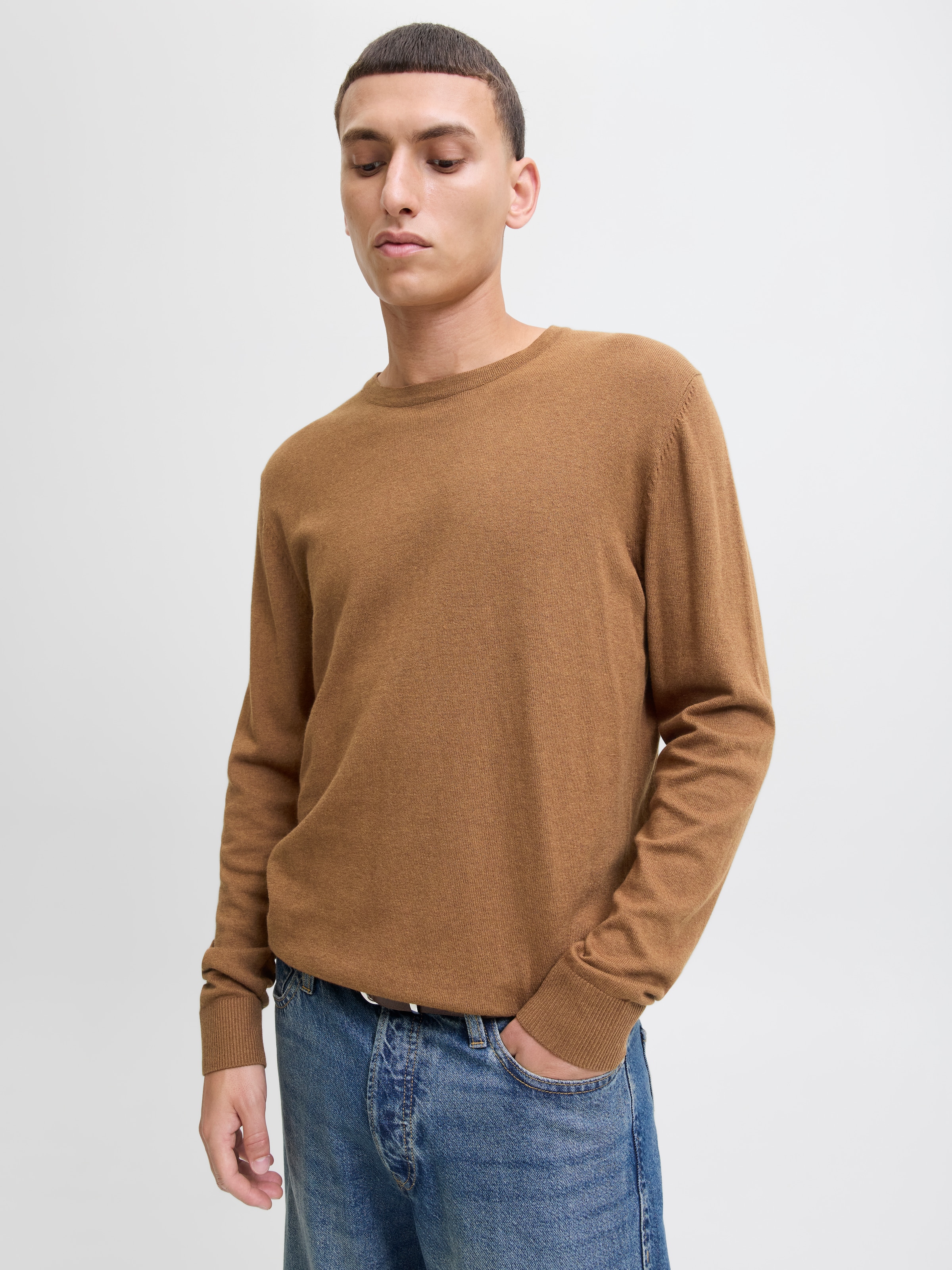 Jack & Jones »JJEEMIL KNIT CREW NECK NOOS« Baumwollmischung, regular fit