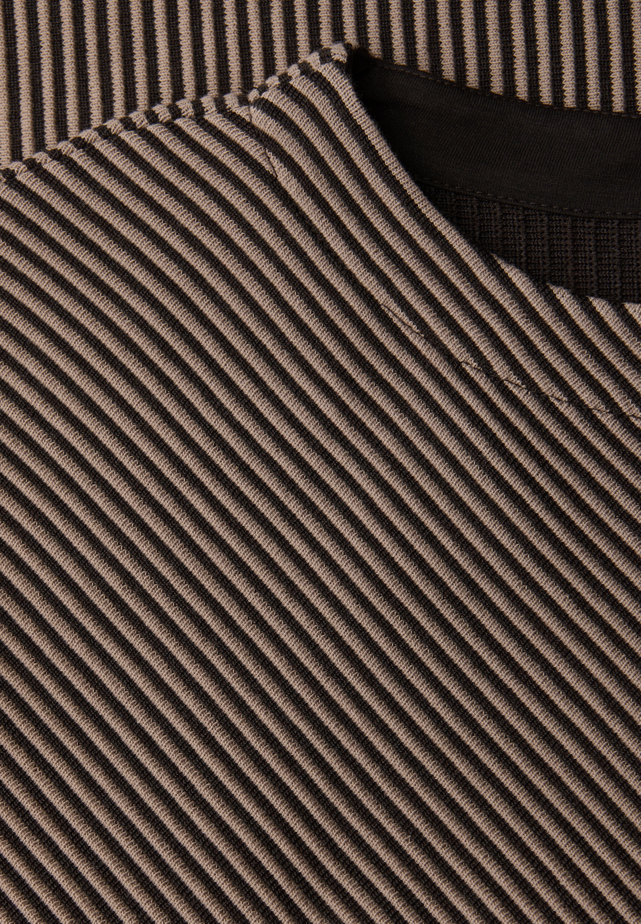 STREET ONE Pull en tricot manches 3/4 avec effet bicolore et motif structuré fin