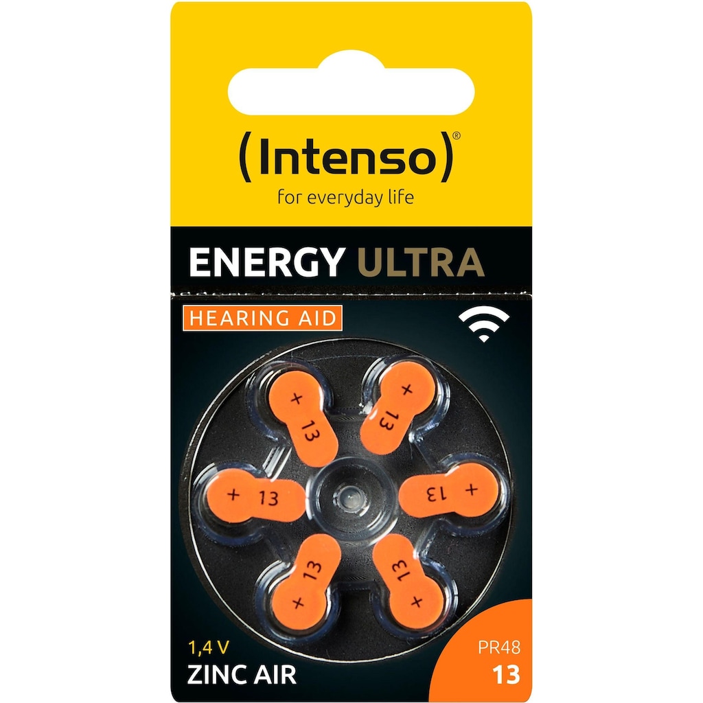 Intenso Batterie »6er Pack Energy Ultra Zink-Luft Hörgerätebatterie 13«, (6 St.)