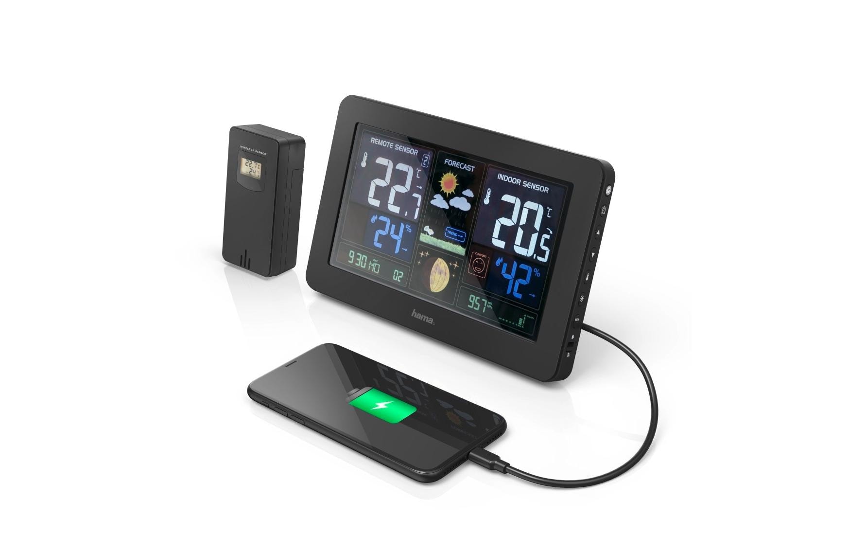 Hama Funkwetterstation »Premium mit LED-Farbdisplay« ()