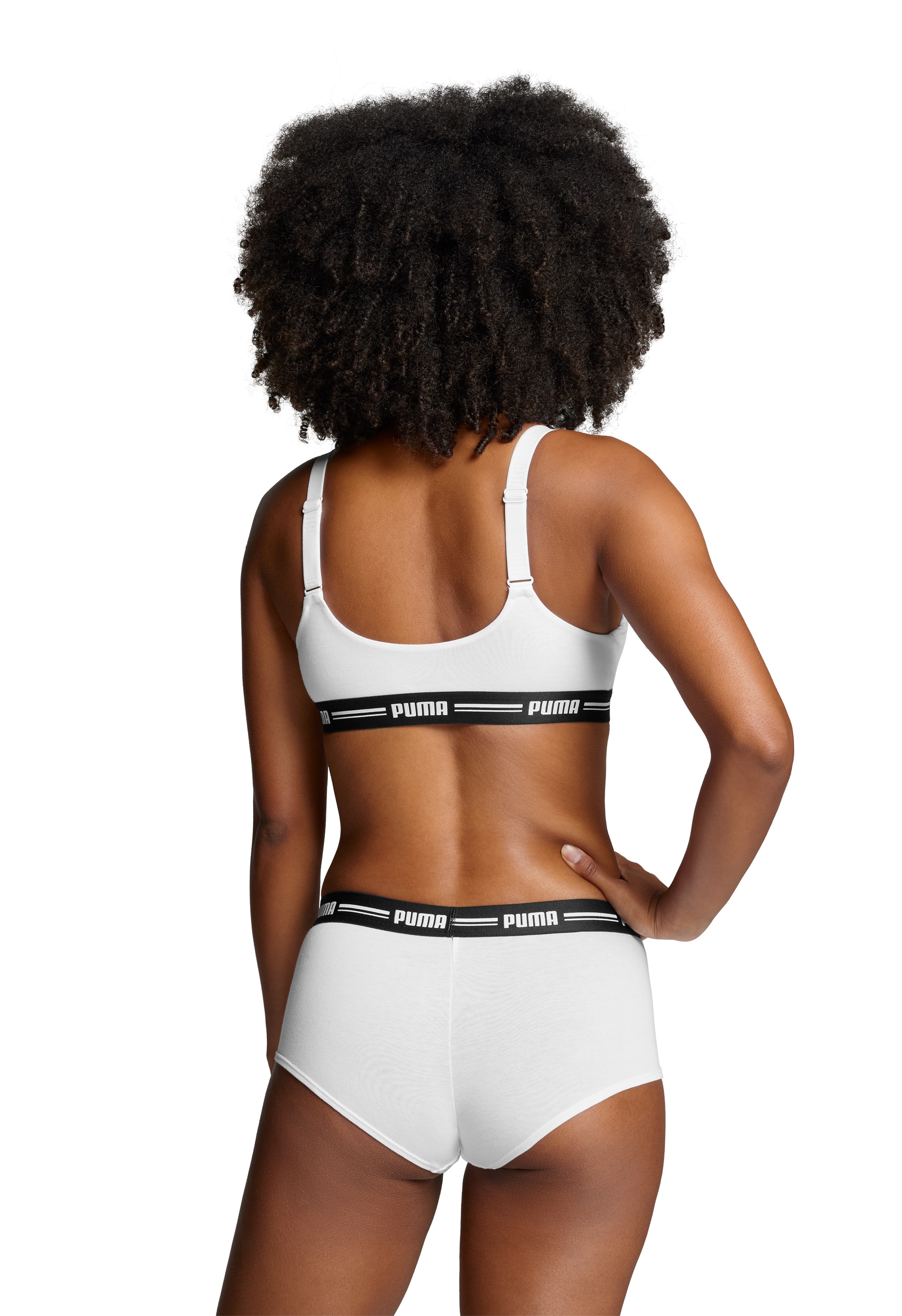 PUMA Panty »PUMA WOMEN MINI SHORT 2P«, (2er Pack), schmaler Logo-Gummibund
