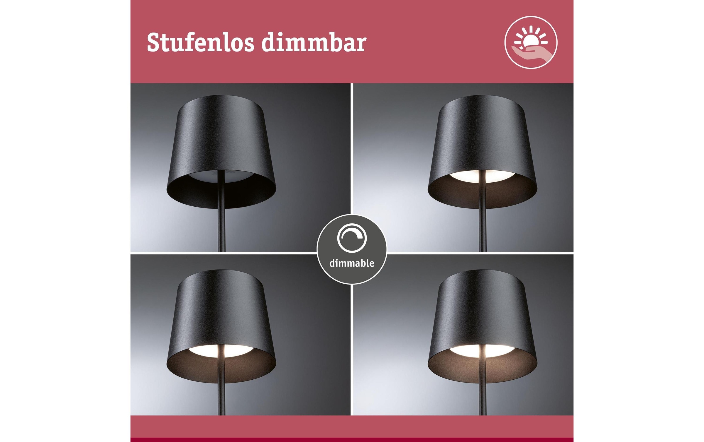 Paulmann Lampe de table extérieure LED »Akkuleuchte Gilo IP44 dimmbar« 1 cuis