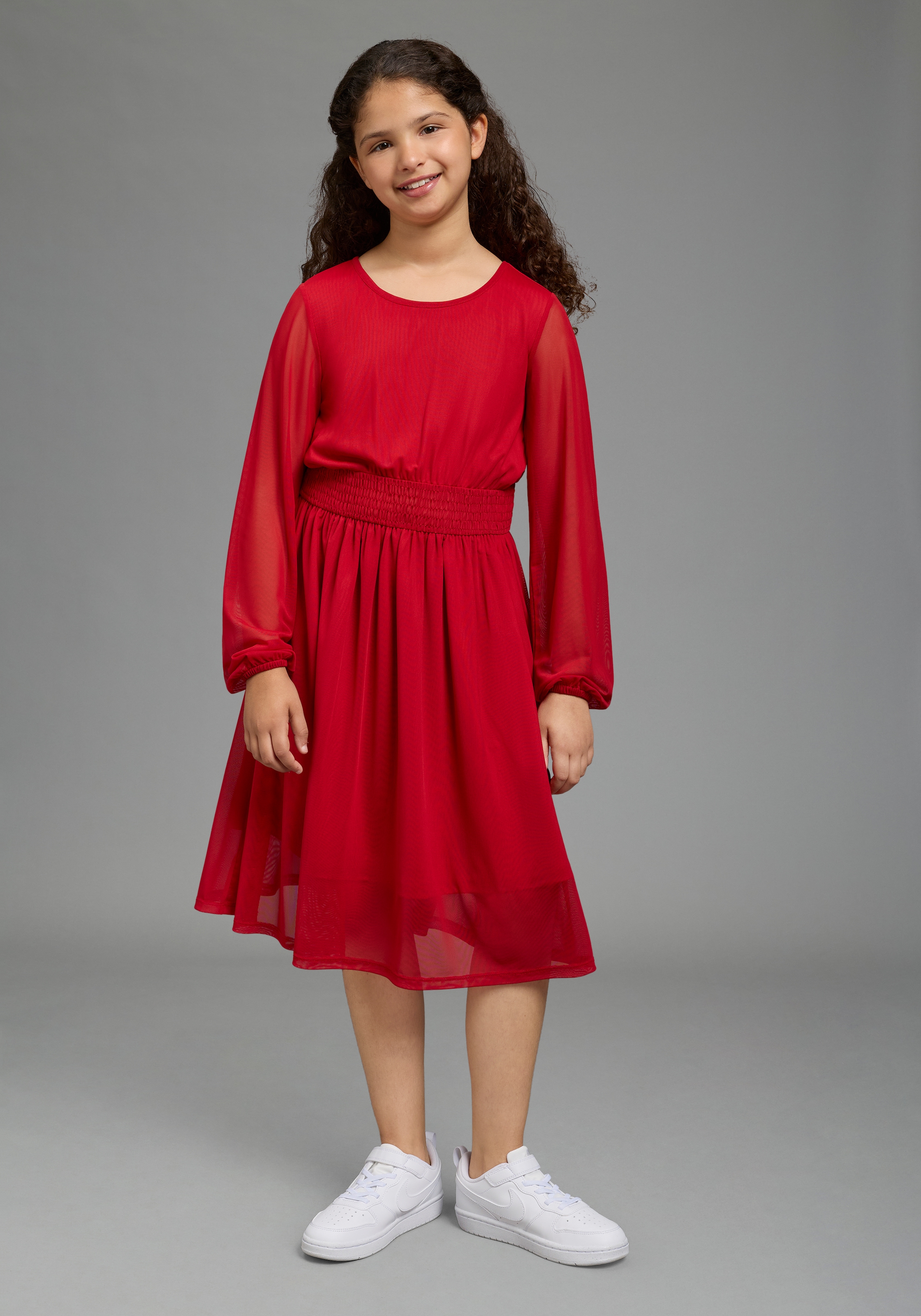 Bruno Banani Robe en mousseline de soie »Meshkleid mit transparenten Ärmeln für festliche Anlässe« Robe-tunique festive avec chiffon