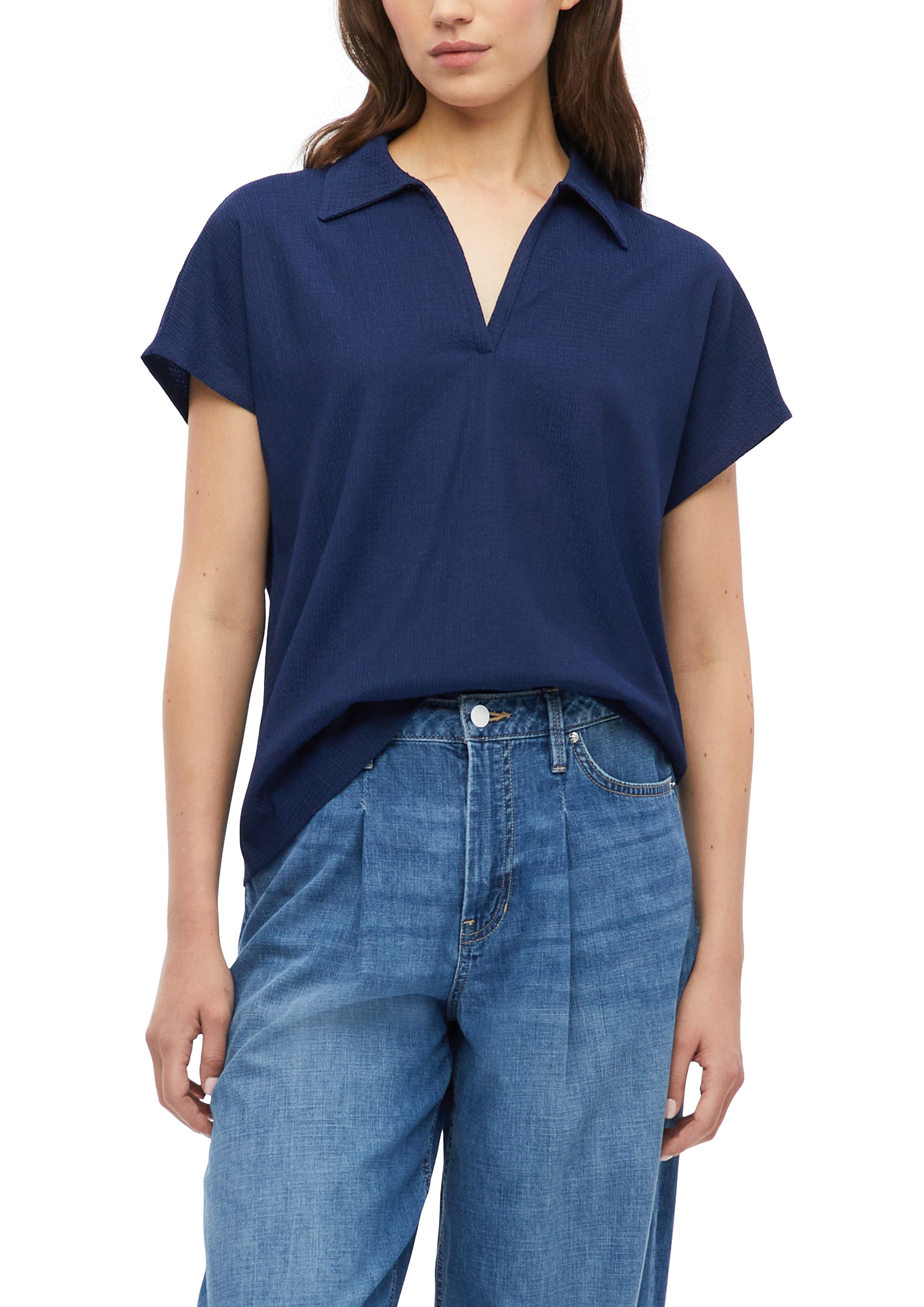 Image of s.Oliver Kurzarmshirt Sommershirt mit Polokragen