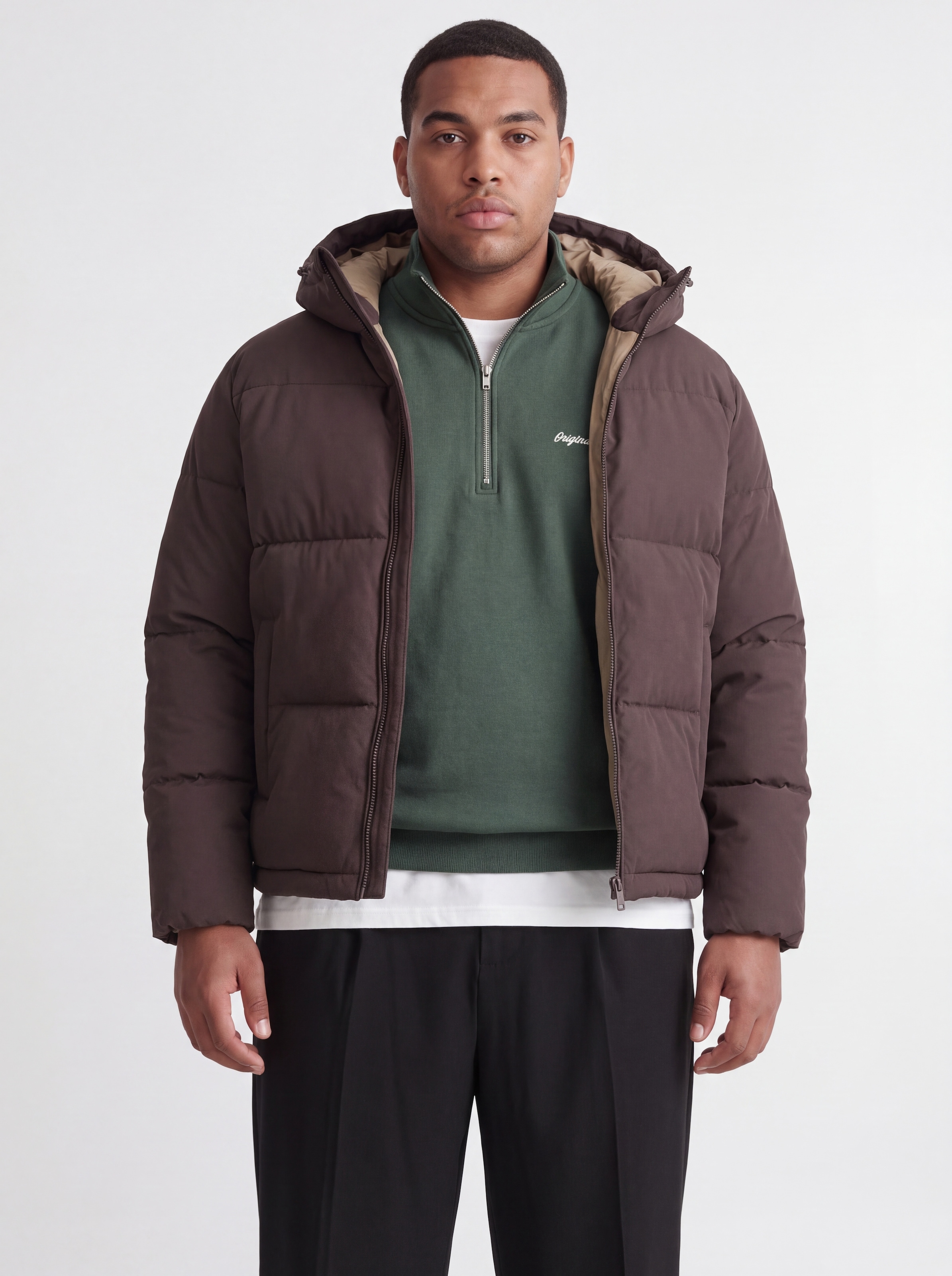 Jack & Jones PlusSize Veste matelassée »JJGALAXY PUFFER JACKET PLS« avec capuche Kunstfaser,