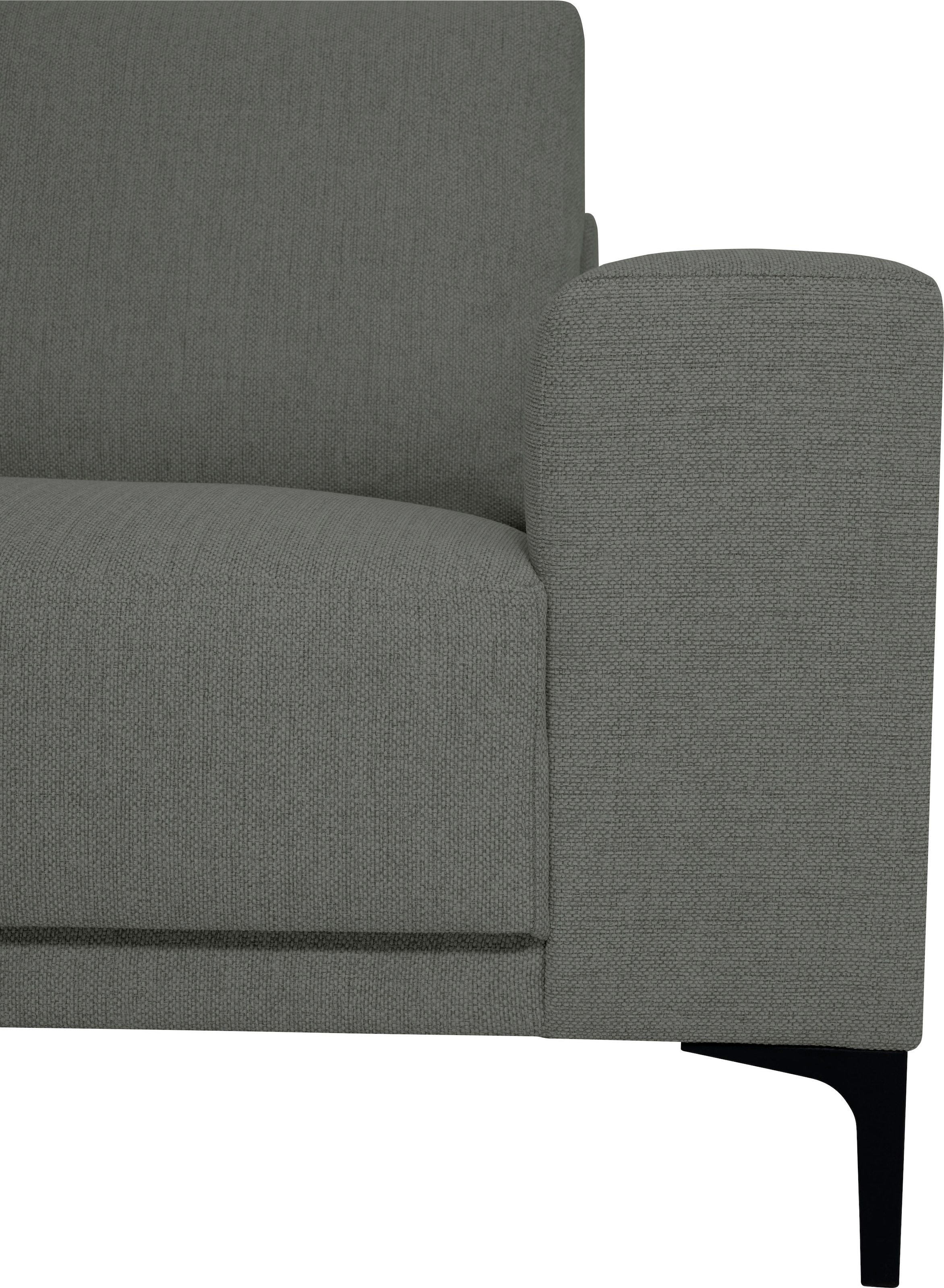 Places of Style Ecksofa »Xander, L-Form,«, Breite 289 cm, Webstoff, Soft-Touch Chenille, schwarze Metallfüsse