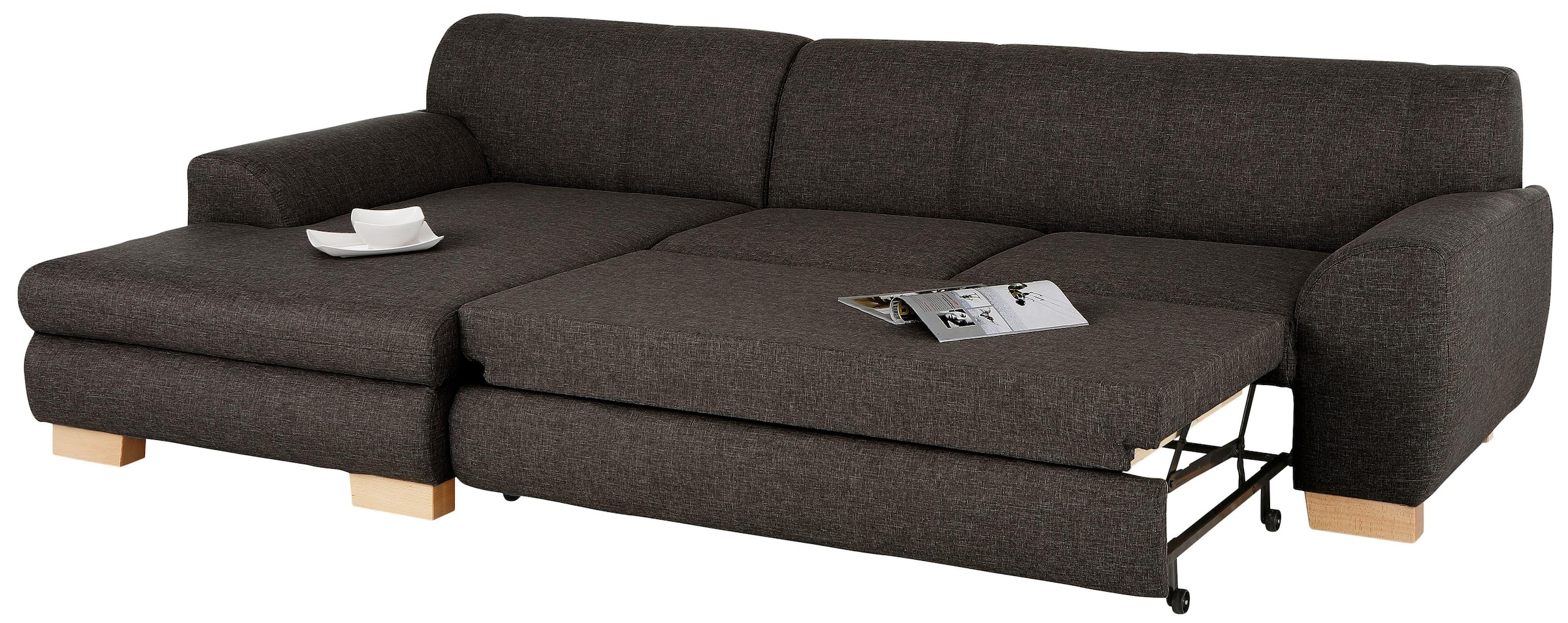Image of Home affaire Ecksofa "Nika L-Form" Polsterecke, Struktur fein oder Melrose/Struktur, mit Bettfunktion