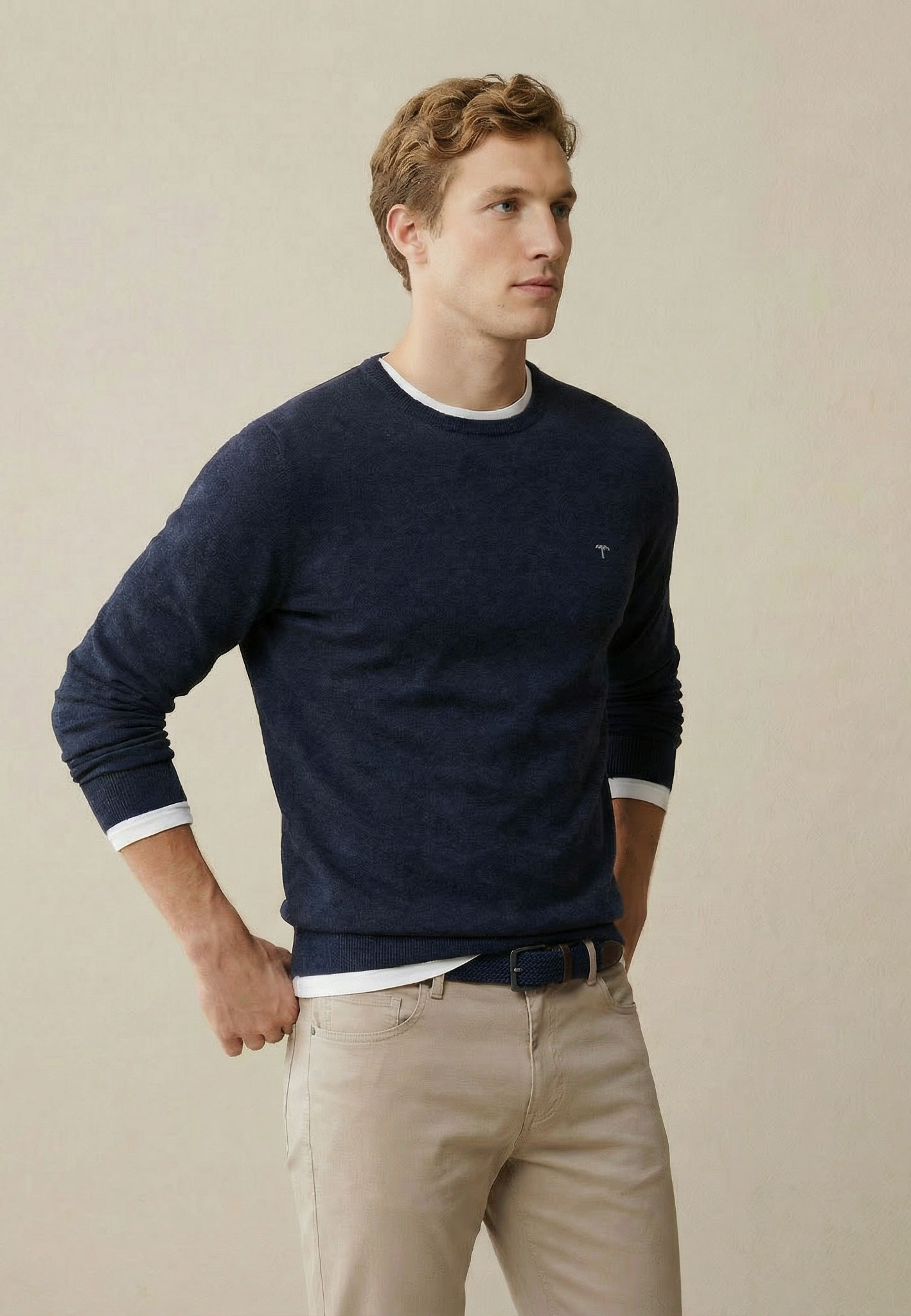 FYNCH-HATTON Pull en tricot »FYNCH-HATTON Langarmpullover« avec broderie du logo