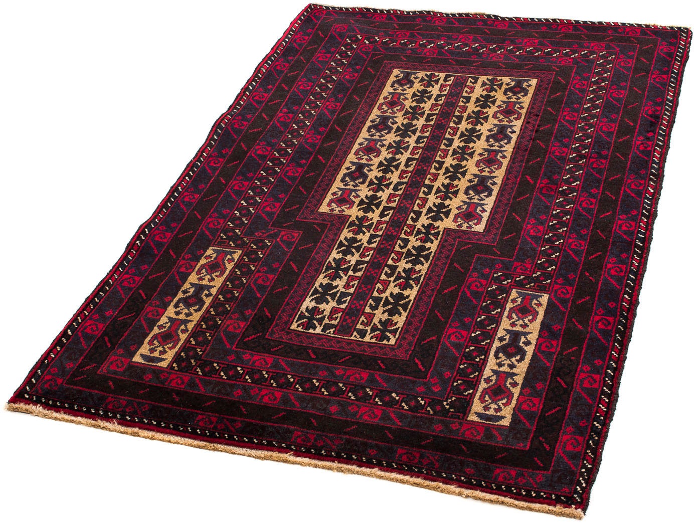 Image of morgenland Orientteppich »Belutsch - 141 x 86 cm - dunkelrot«, rechteckig, 8 mm Höhe, Wohnzimmer, Handgeknüpft, Einzelstück mit Zertifikat bei Ackermann Versand Schweiz