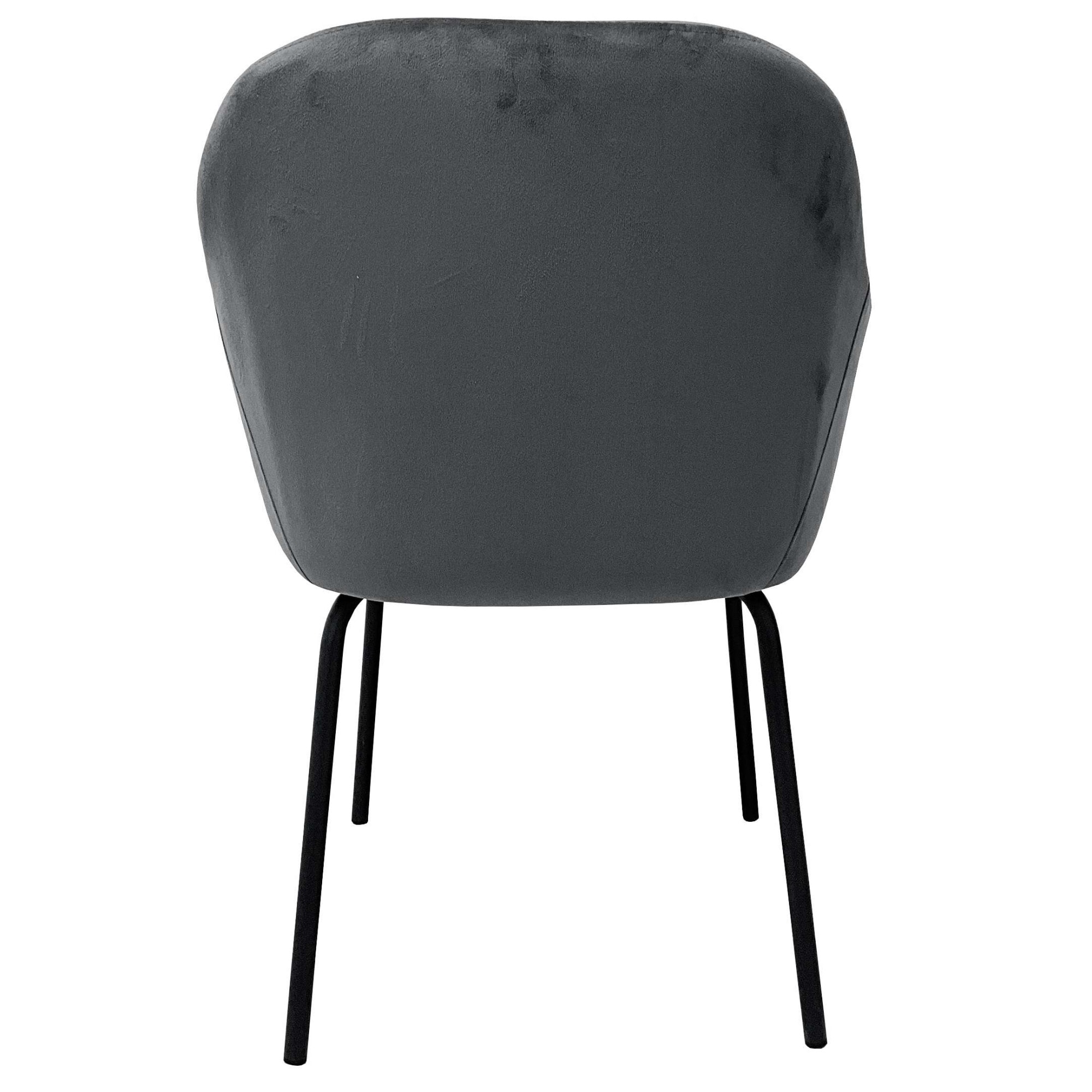 GOODproduct Chaise de salle à manger »Dannika« () pflegeleichter Veloursstoff, schwarze Metallbeine, Sitzbreite 41 cm