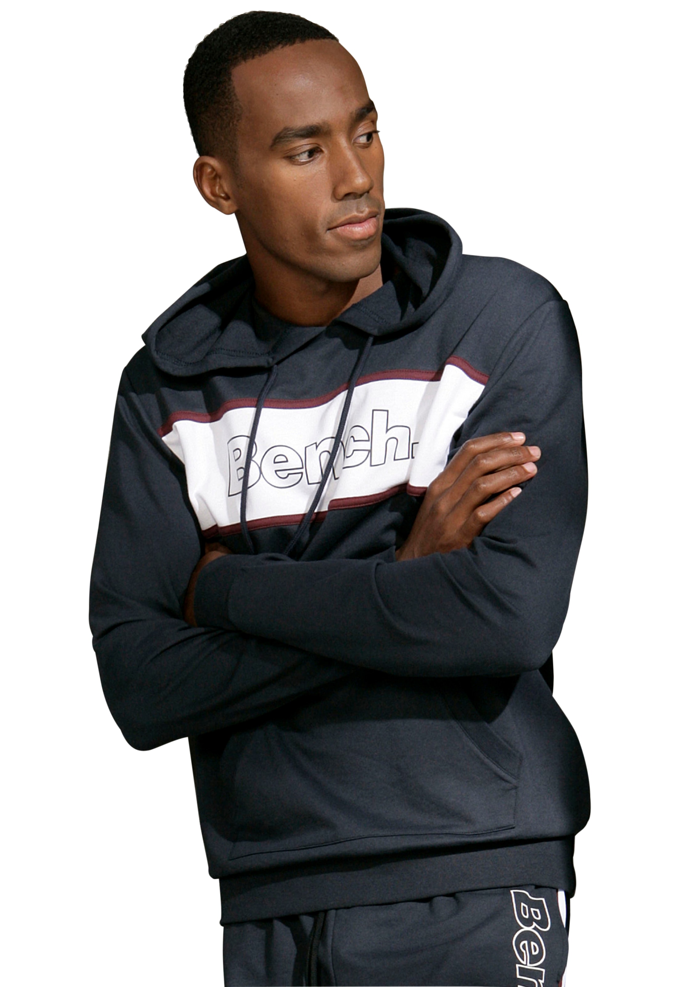 Bench. Loungewear Hoodie, Langarm, Sweatshirt mit Rundhals und Kapuze, Baumwollmischung