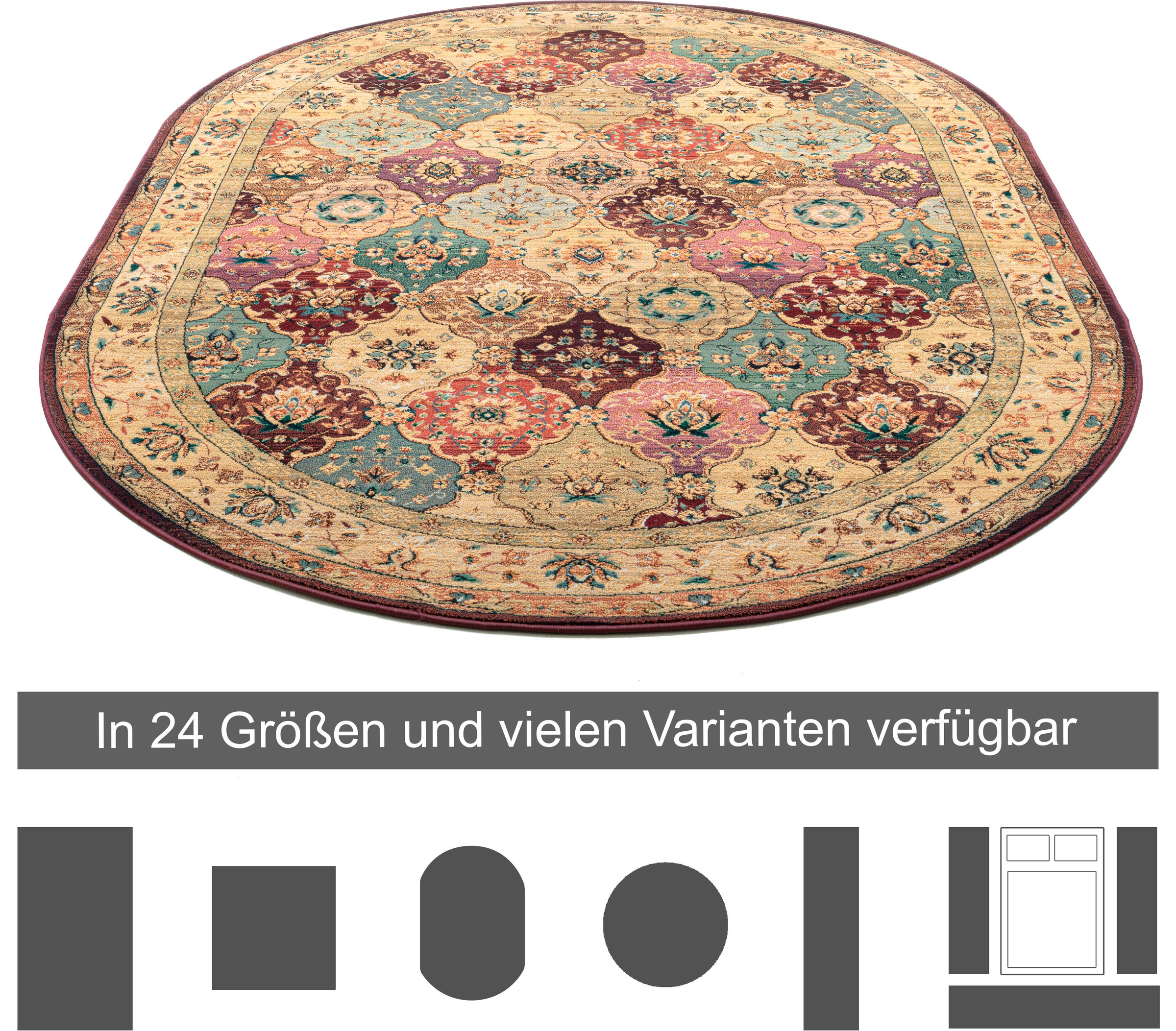 THEKO Teppich »Gabiro 208« oval 10 mm Höhe Orient-Optik, ideal im Wohnzimmer & Schlafzimmer