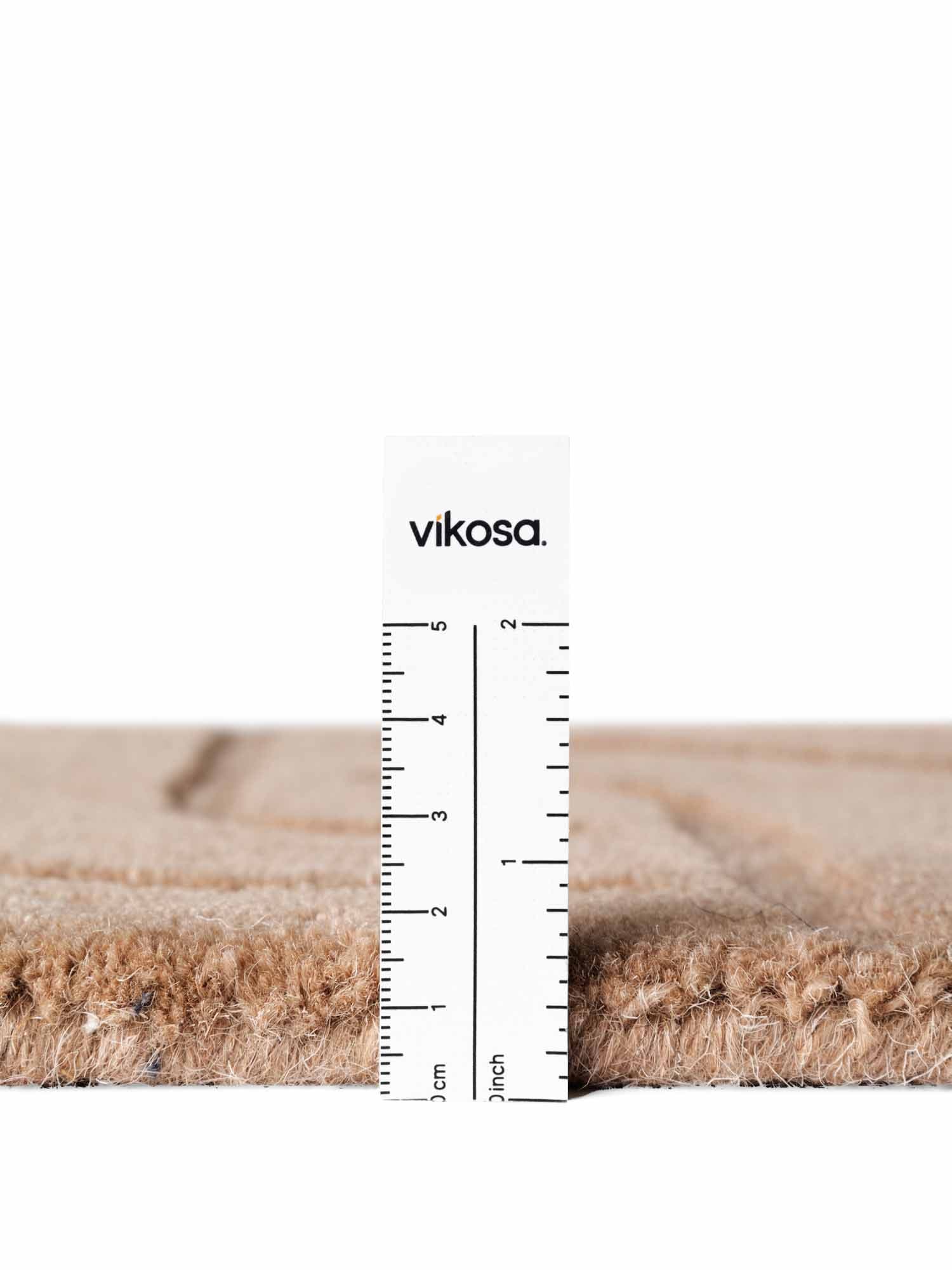 vikosa Wollteppich »Arcura« rechteckig 15 mm Höhe Wolle Handgemacht, Hoch-Tief-Effekt, Geometrisches Linien Wellendesign