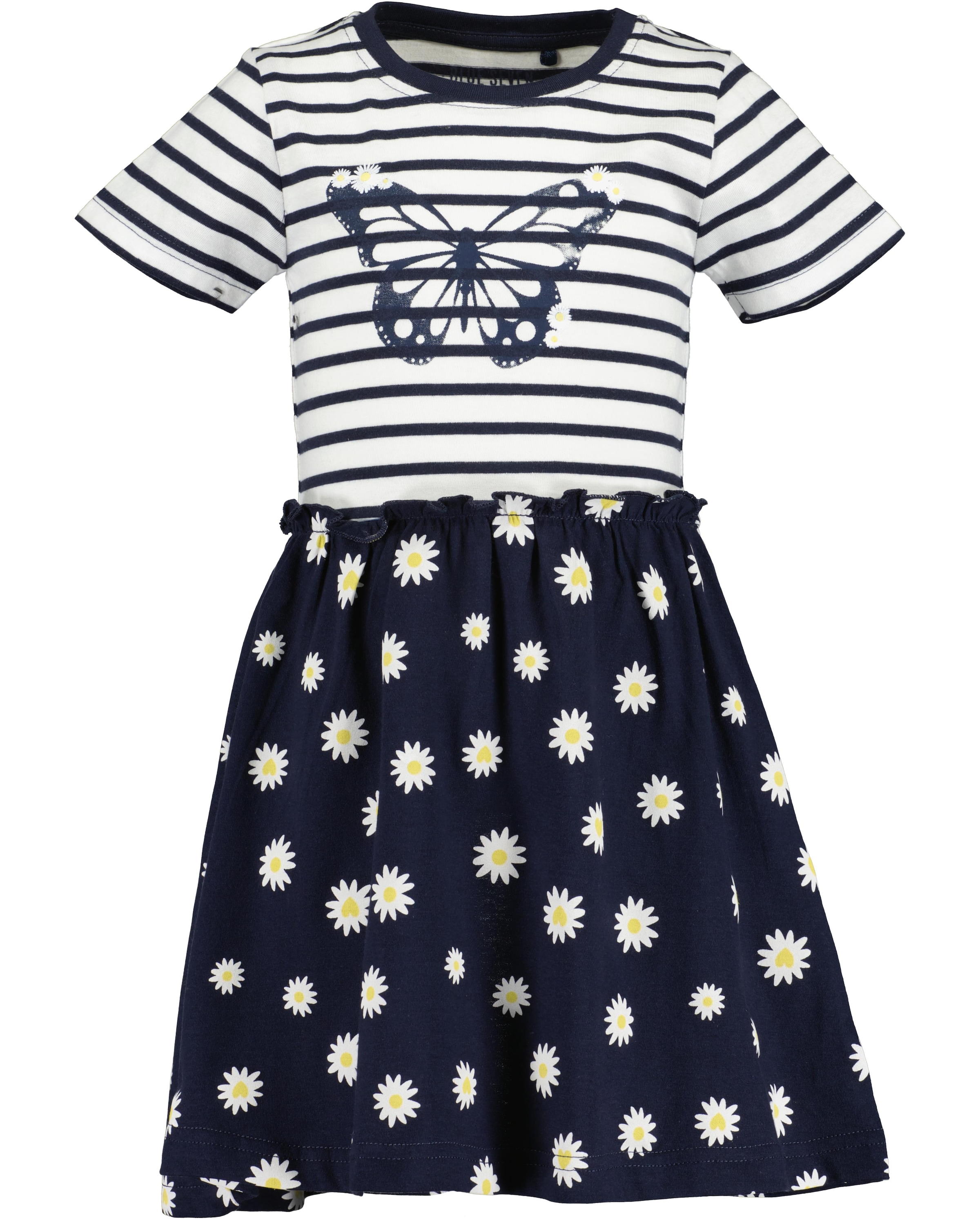 Blue Seven Robe en jersey 1 pièces tlg. geringeltes Oberteil mit Motiv und mit Blumen bedruckter Rock