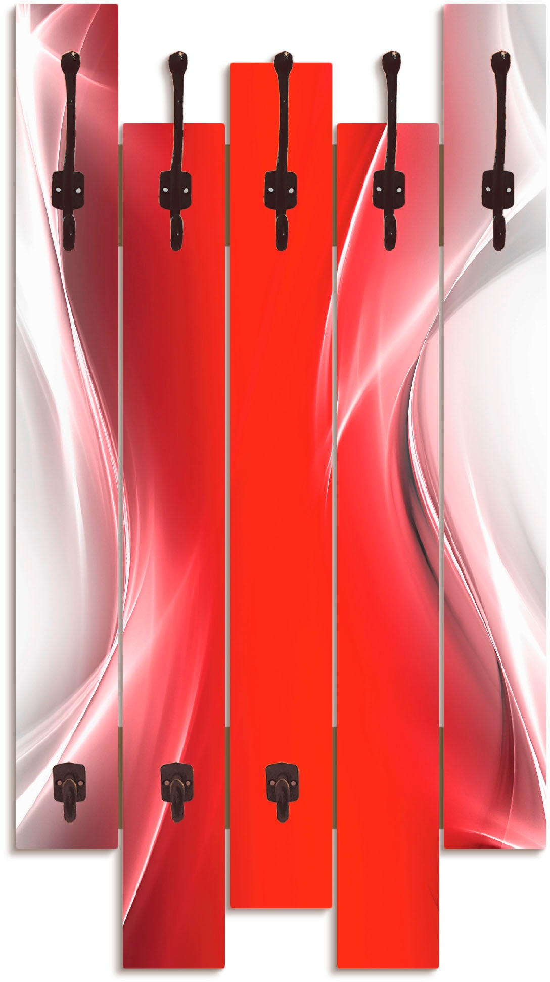 Image of Artland Garderobenleiste »Kreatives Element Rot für Ihr Art-Design«, platzsparende Wandgarderobe aus Holz mit 8 Haken, geeignet für kleinen, schmalen Flur, Flurgarderobe bei Ackermann Versand Schweiz