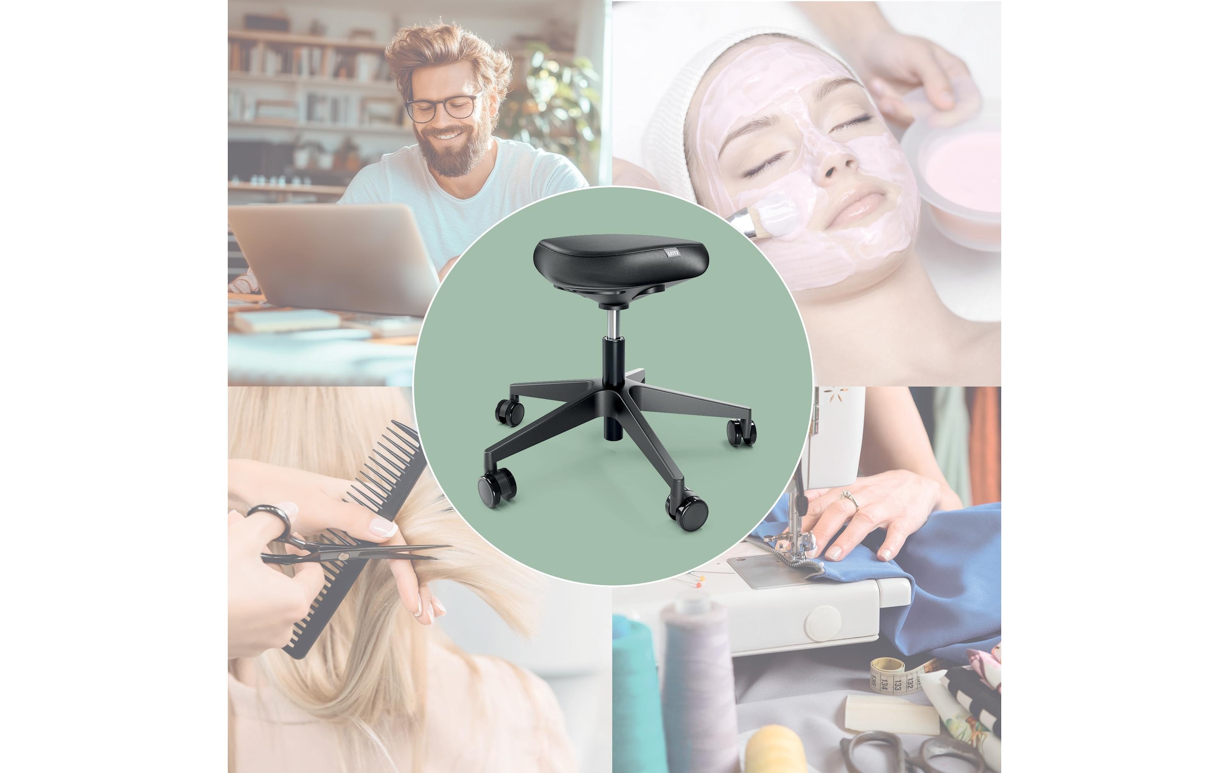 LEITZ Tabouret de travail »Ergonomischer mit Rollen«
